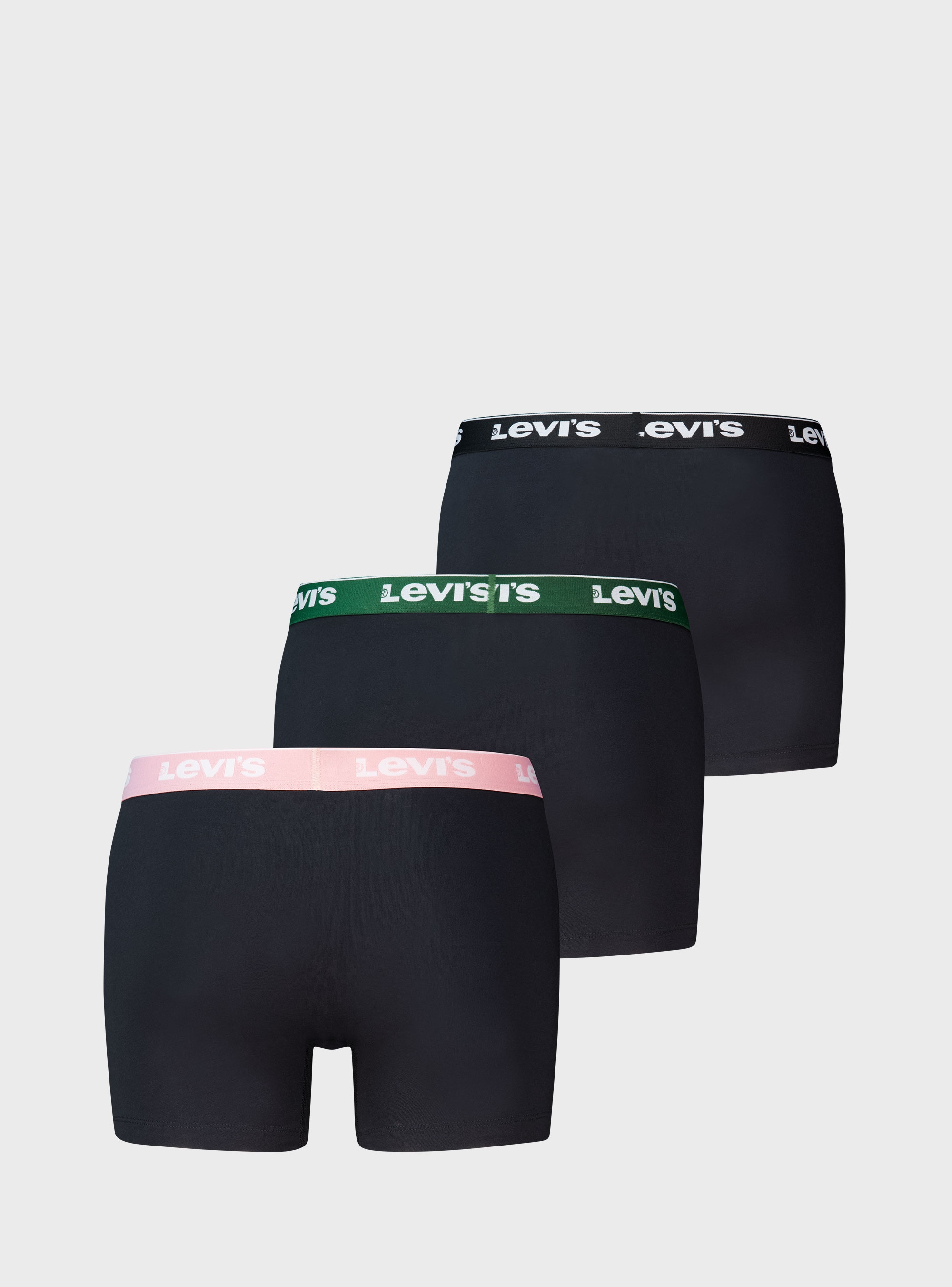 Levis 3-Pack Repeat Logo Boxer Briefs - Black