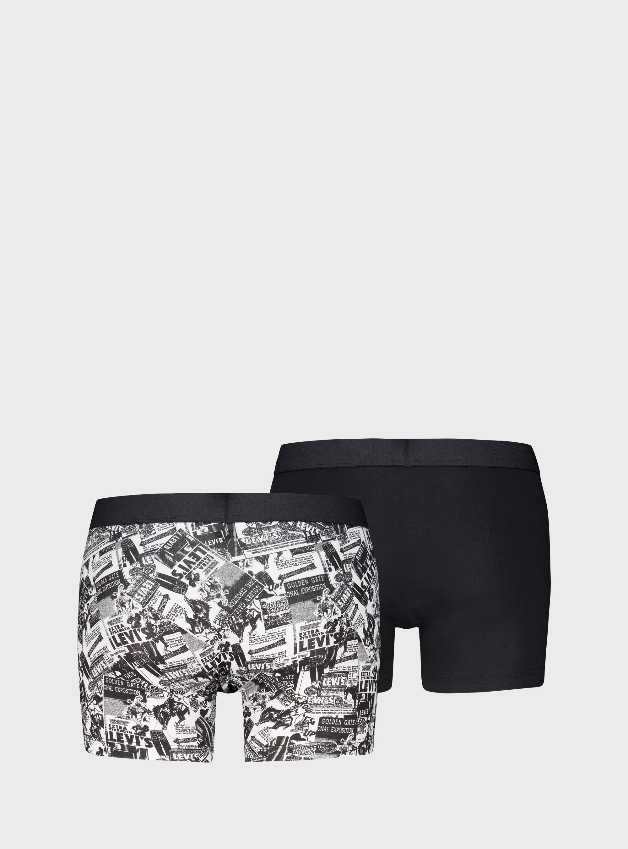 Levis 2-Pack Newapaper Boxer Briefs - Black