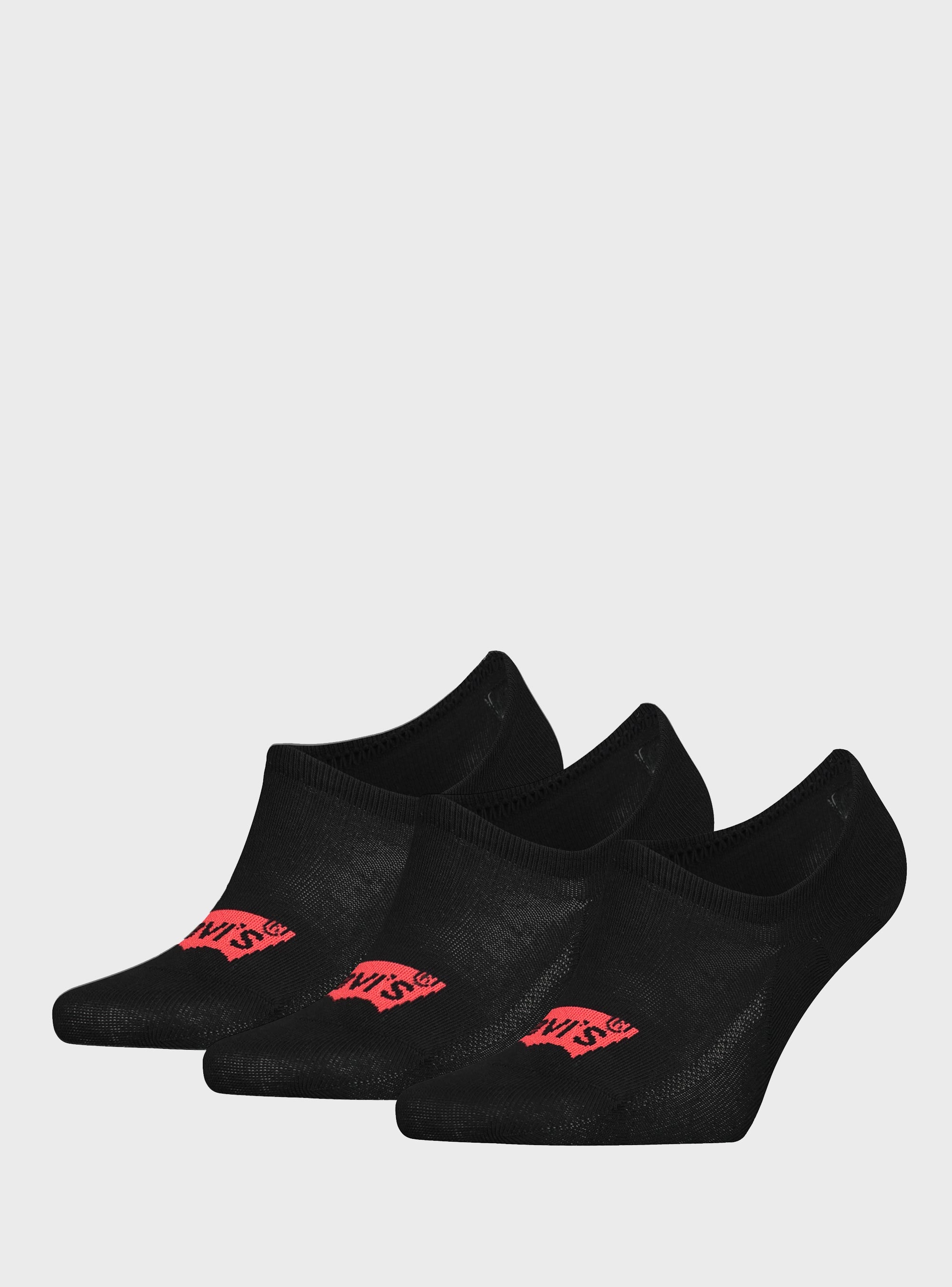 Levis 3-Pack High Cut Batwing Logo Socks - Black