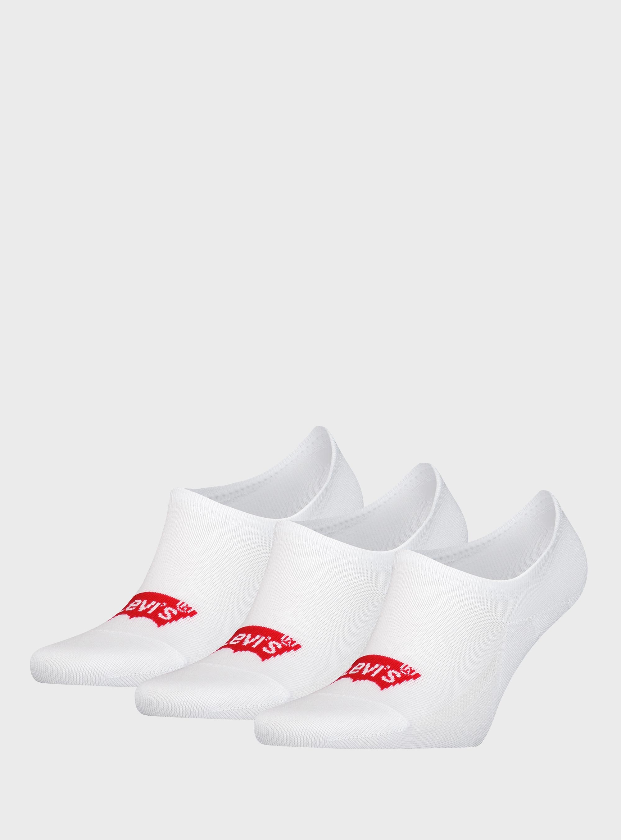 Levis 3-Pack High Cut Batwing Logo Socks - White