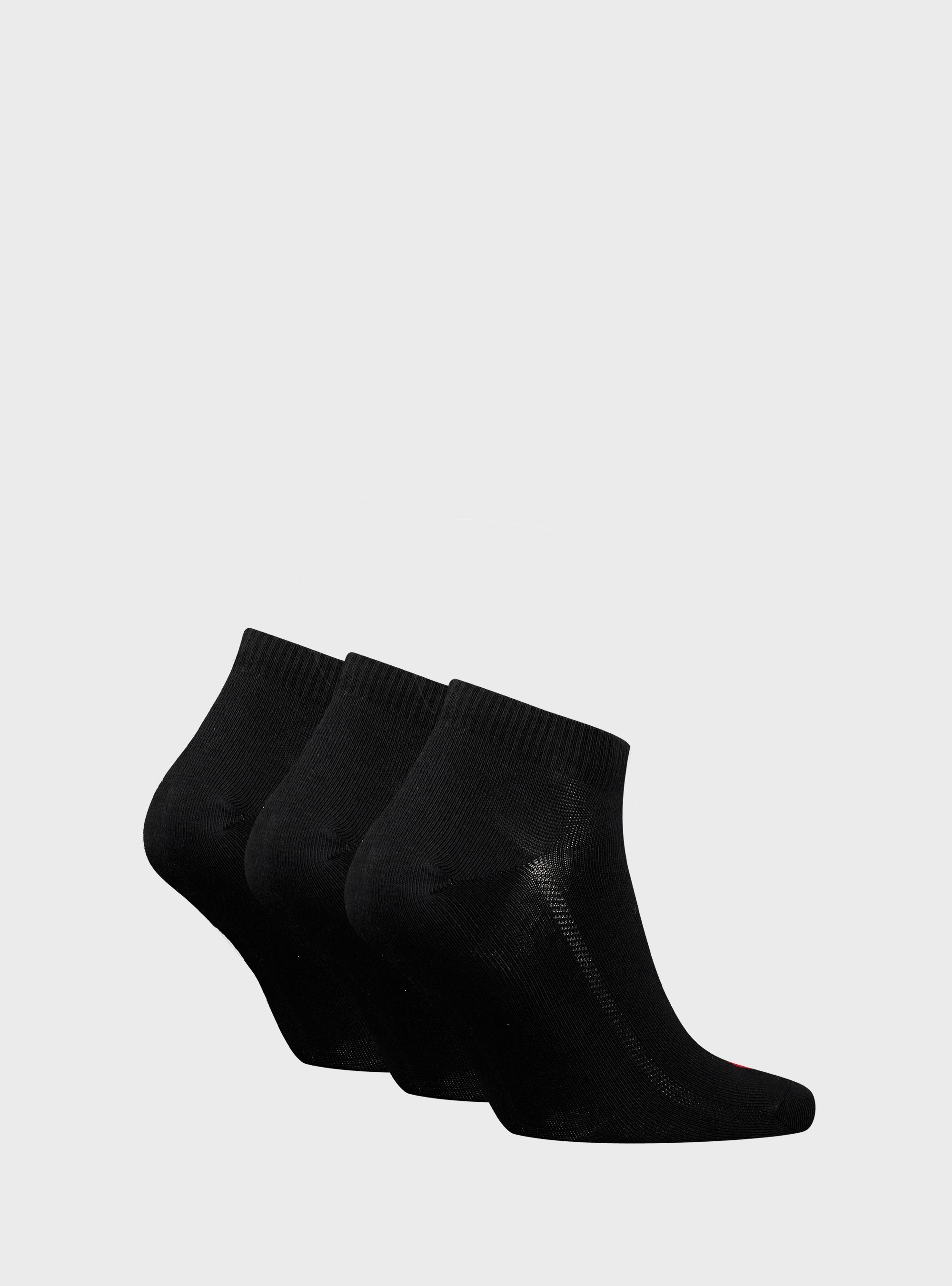 Levis 3-Pack Low Cut Batwing Logo Socks - Black