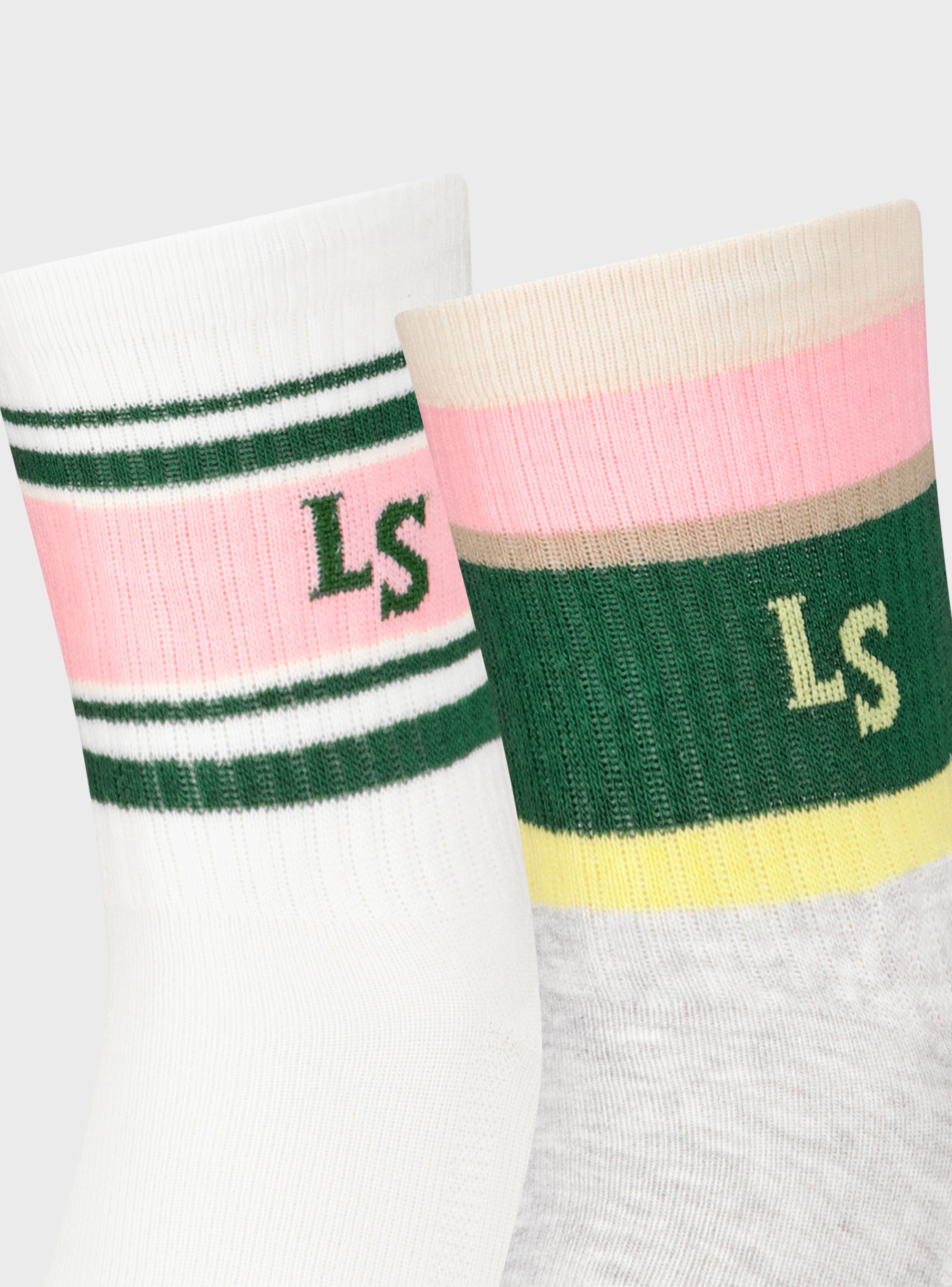 Levis 2-Pack Regular Cut Spost Stripe Socks - Grey