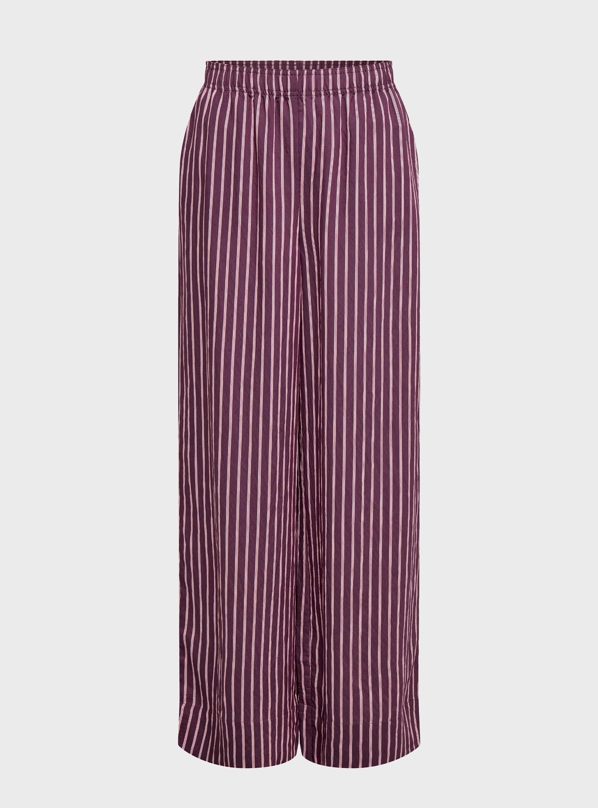 Only Meldola Long Striped Wide Pants - Wine
