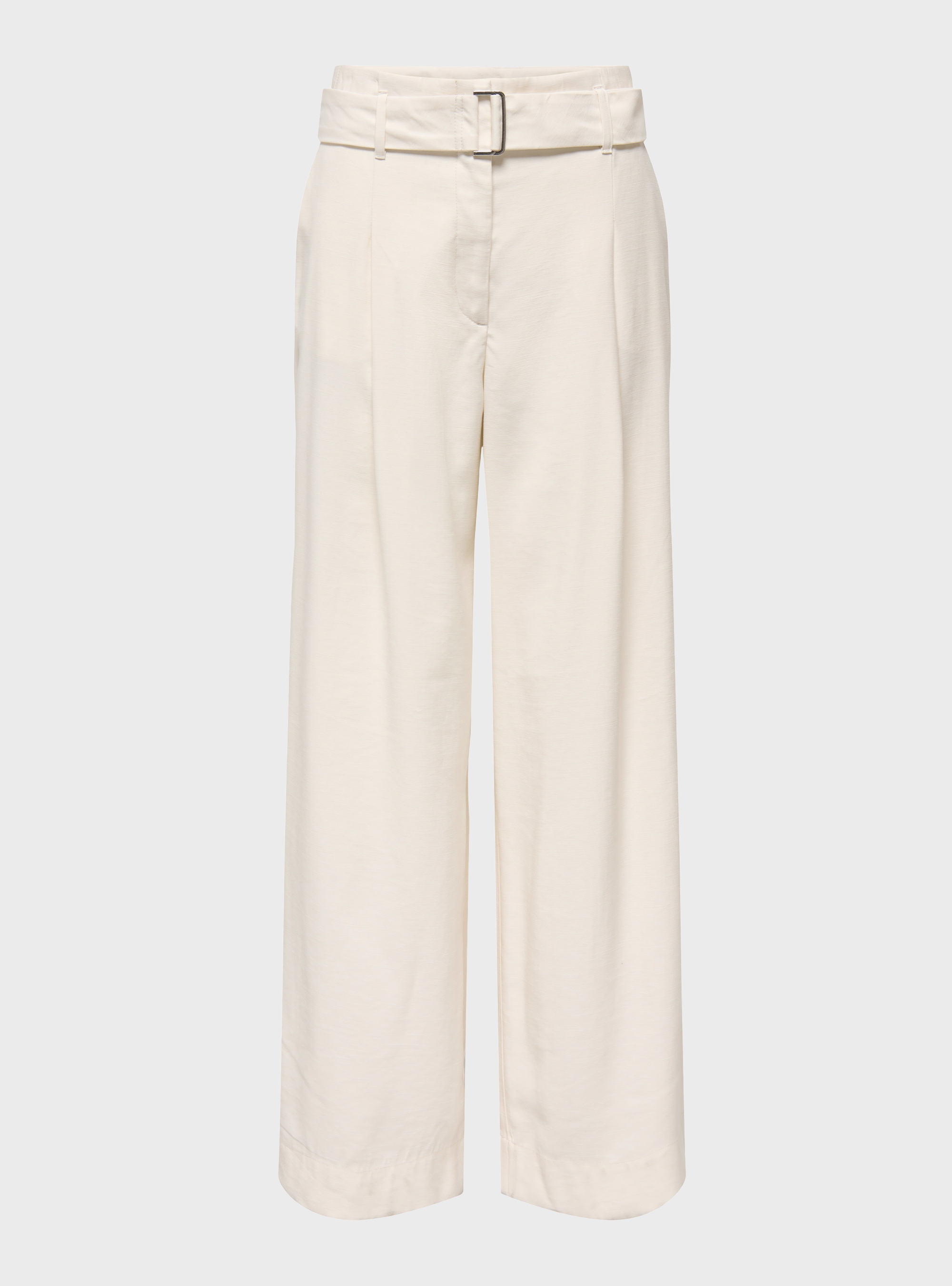 Only Tila High Waist Belt Wide Pants - White