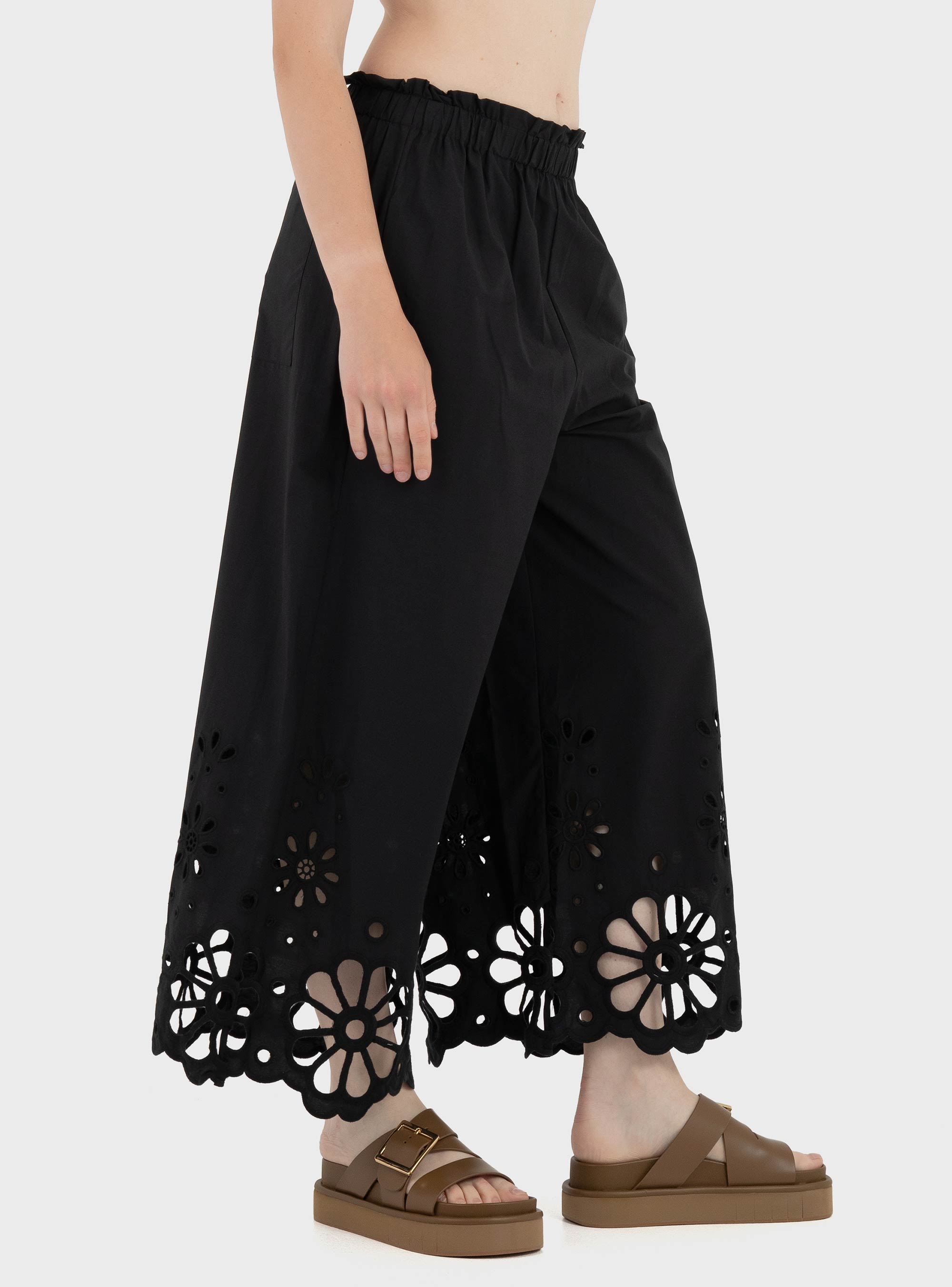 Mei Mei J Wide Leg Linen Pants - Black
