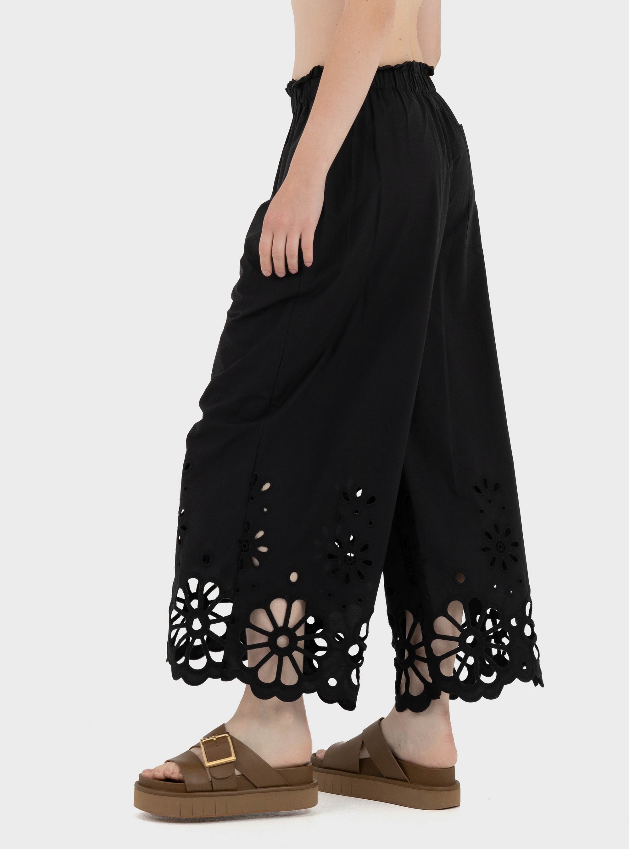 Mei Mei J Wide Leg Linen Pants - Black