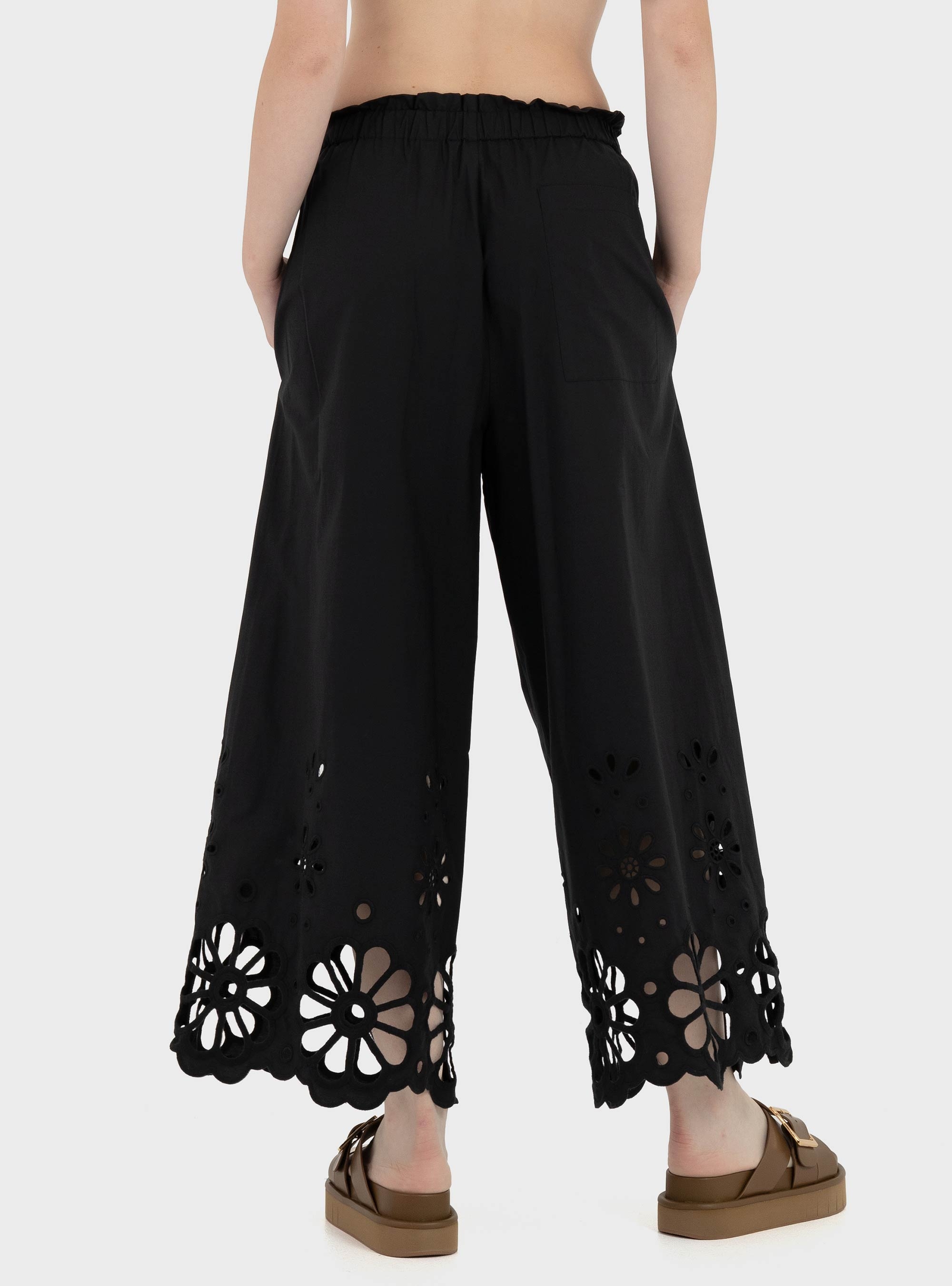 Mei Mei J Wide Leg Linen Pants - Black