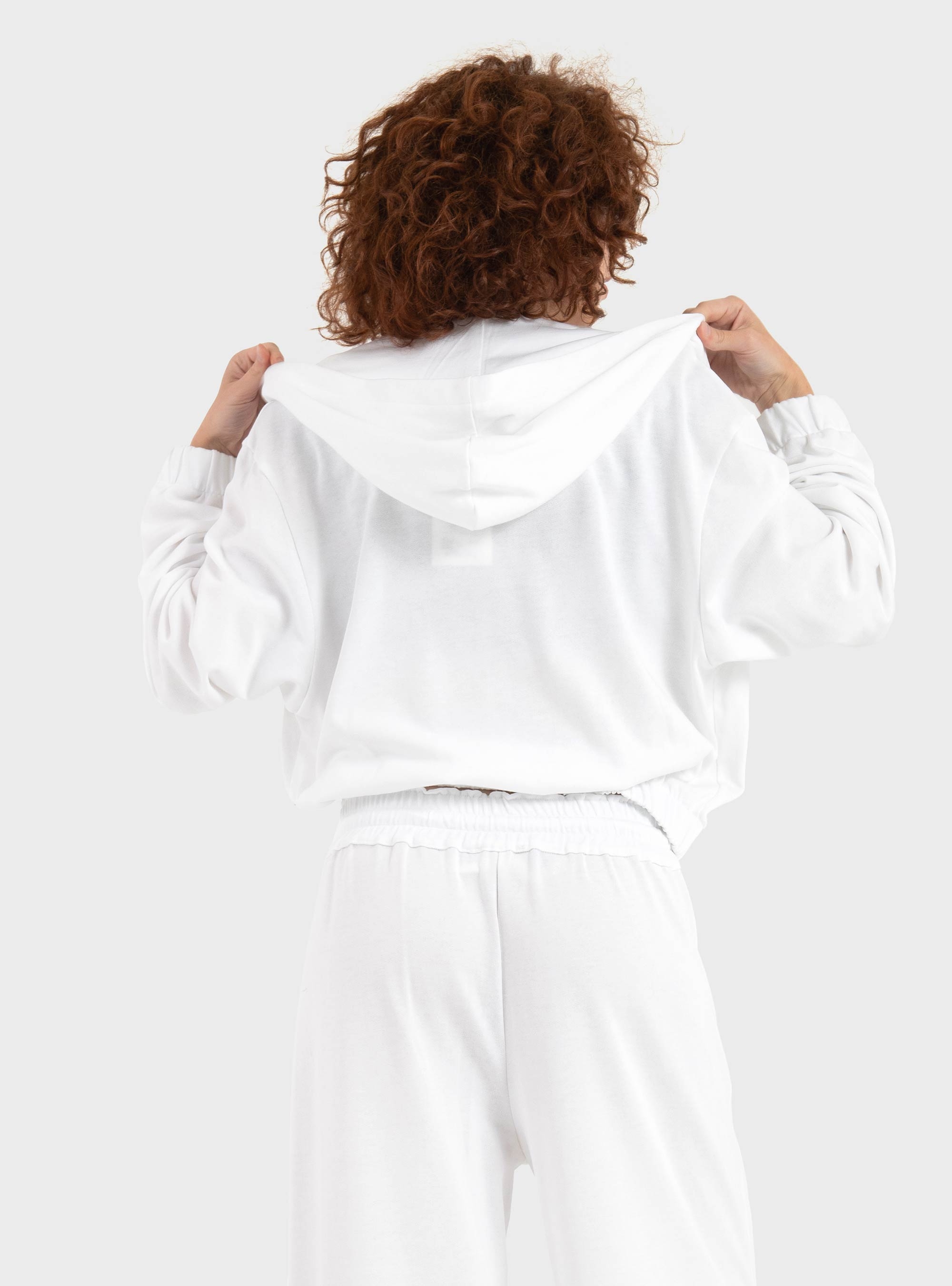 Four Minds Short Zip Hoodie - White