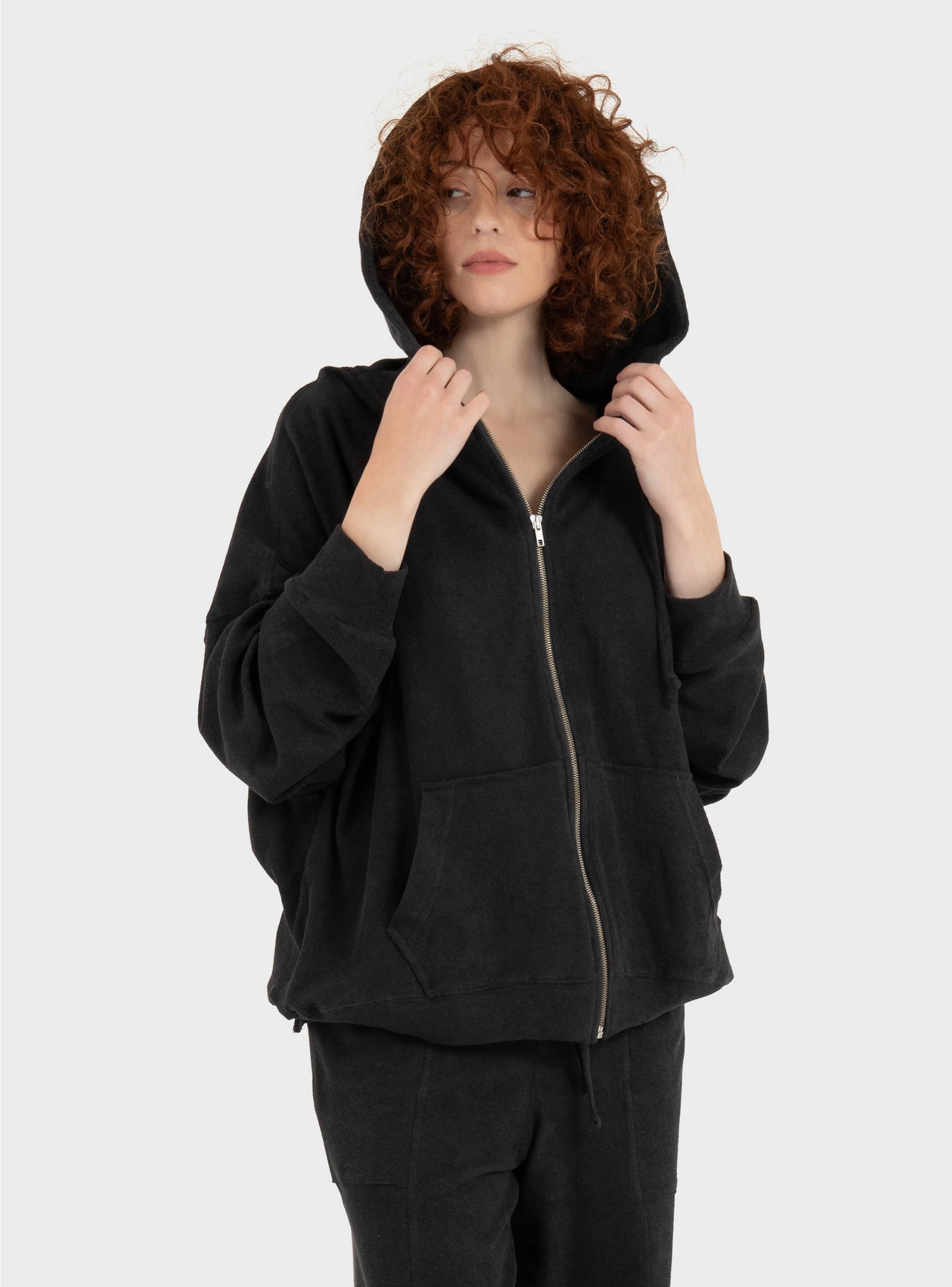 Four Minds Terry Zip Hoodie - Washed Black