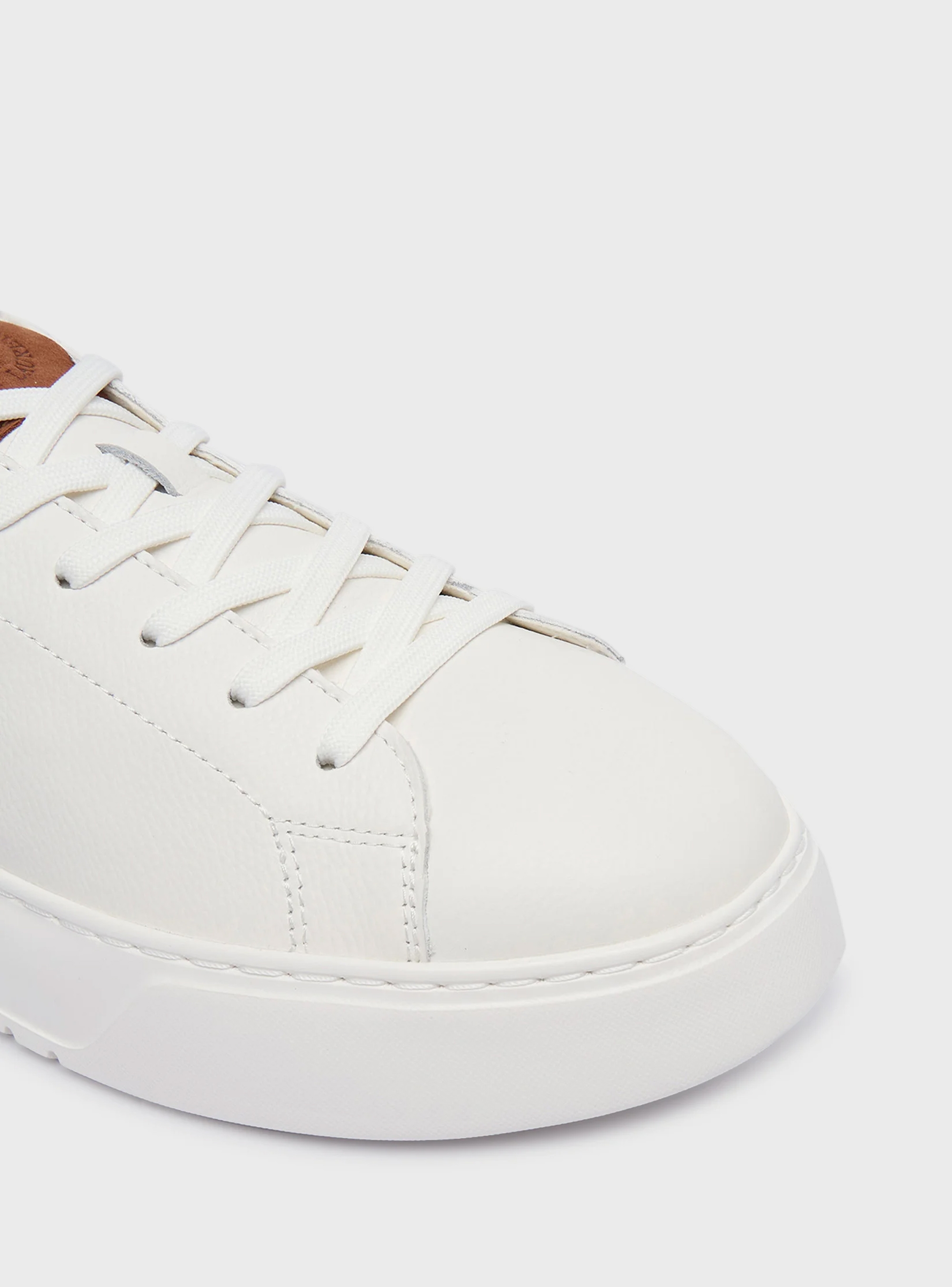 Polo Ralph Lauren Rlite Court Tumbled Leather Trainers - Off White