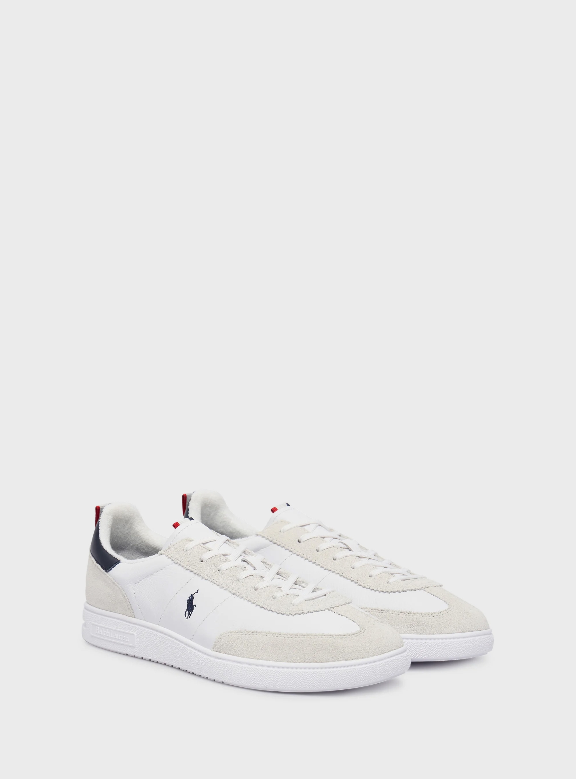 Polo Ralph Lauren Bedford Leather-Suede Trainers - White