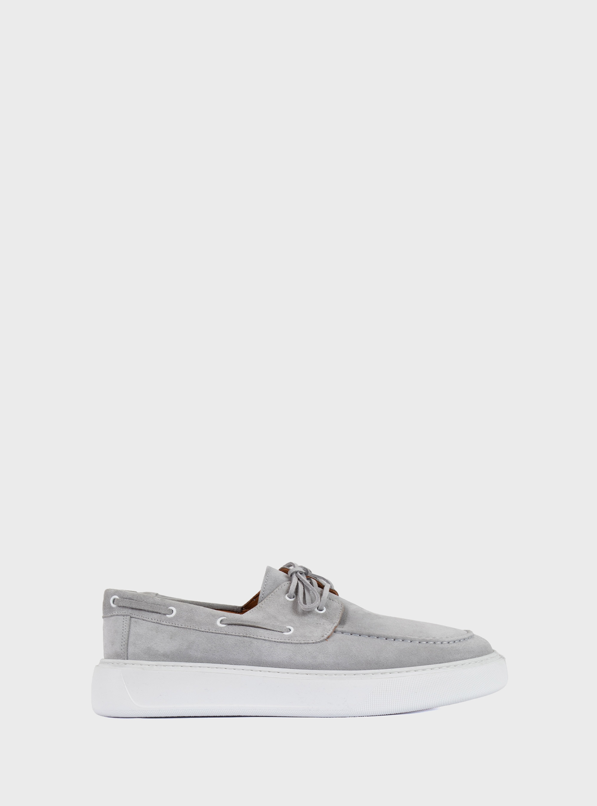 Riviera Suede Boat Shoes - Light Grey