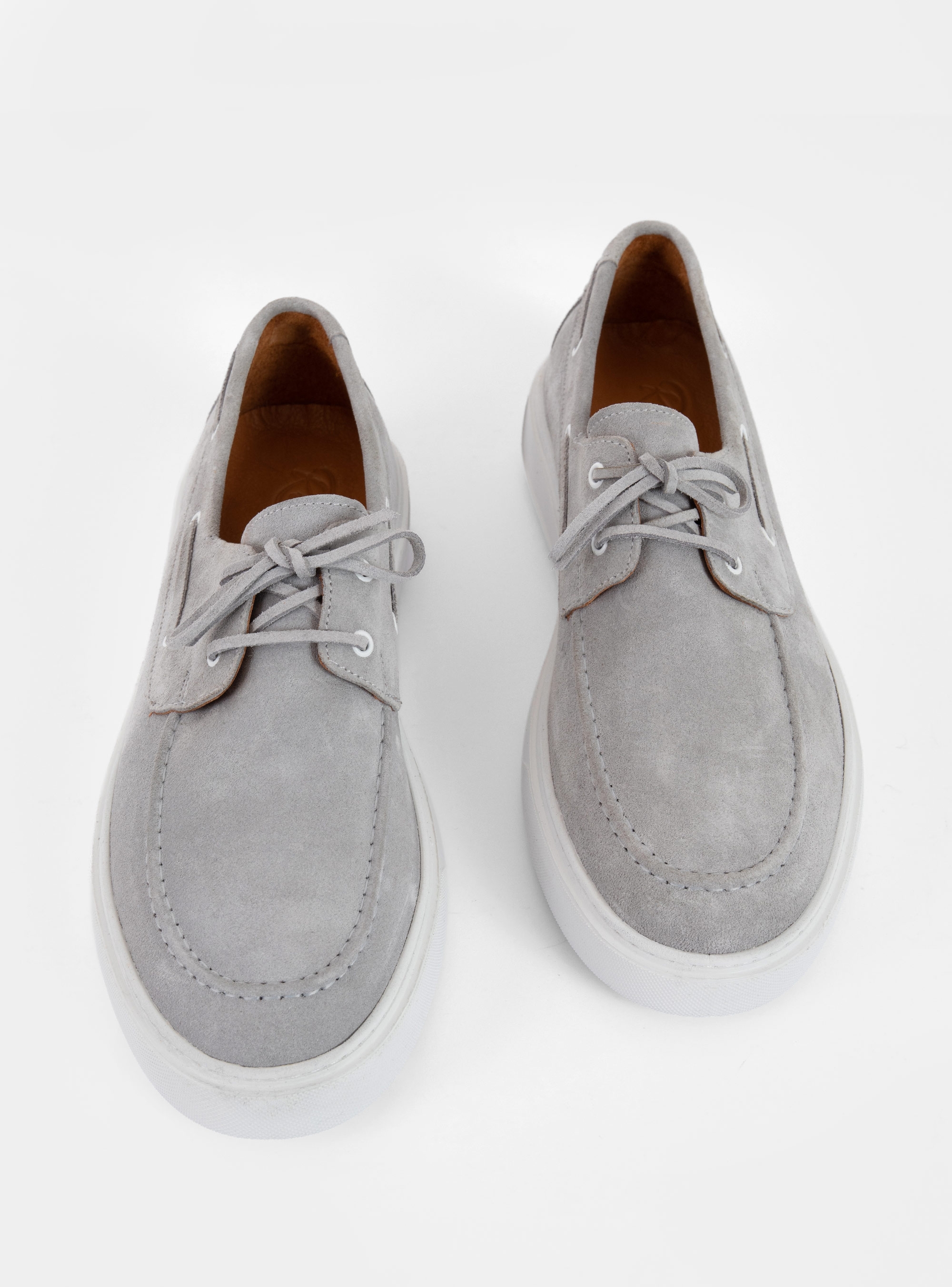 Riviera Suede Boat Shoes - Light Grey