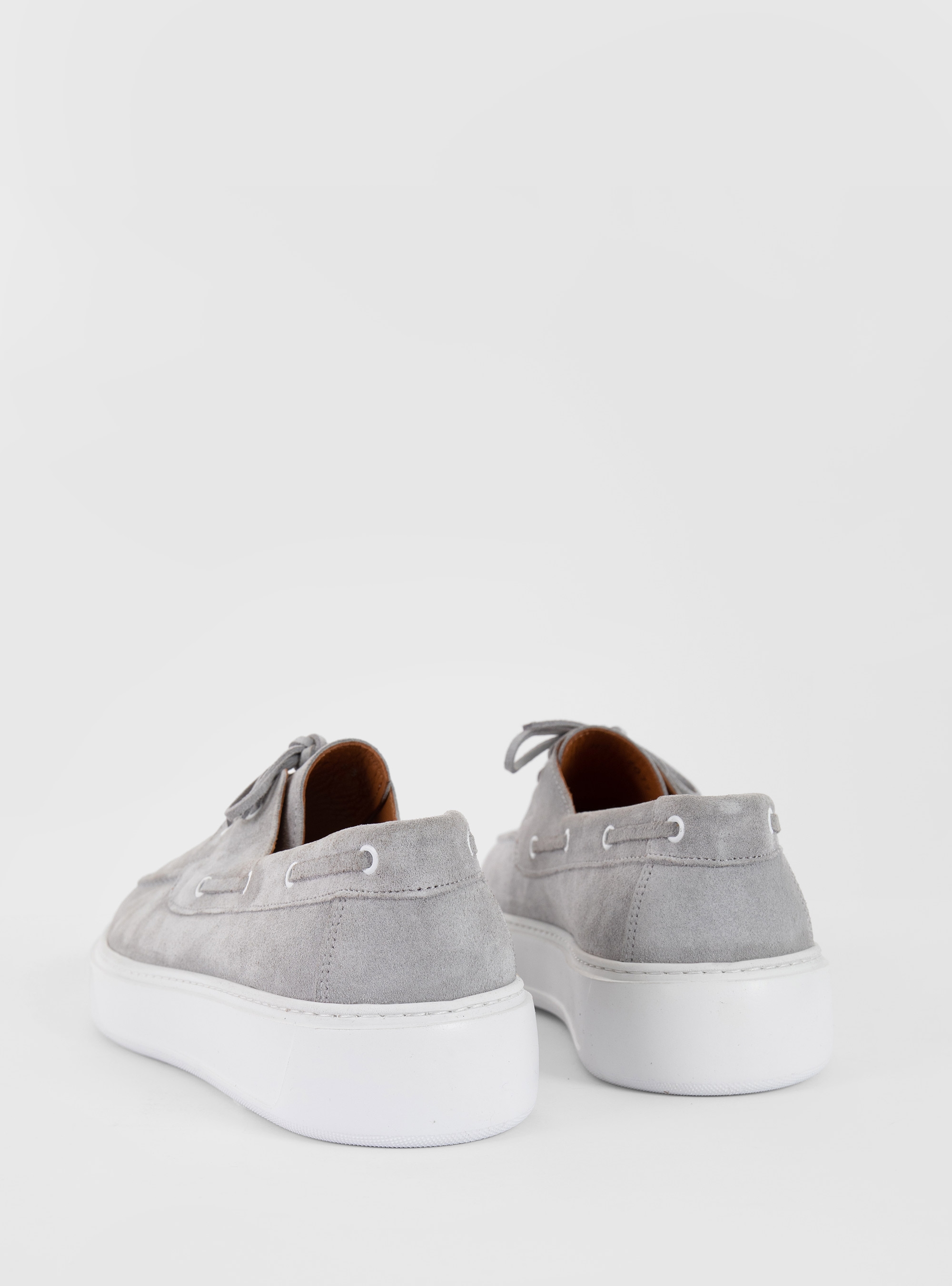 Riviera Suede Boat Shoes - Light Grey