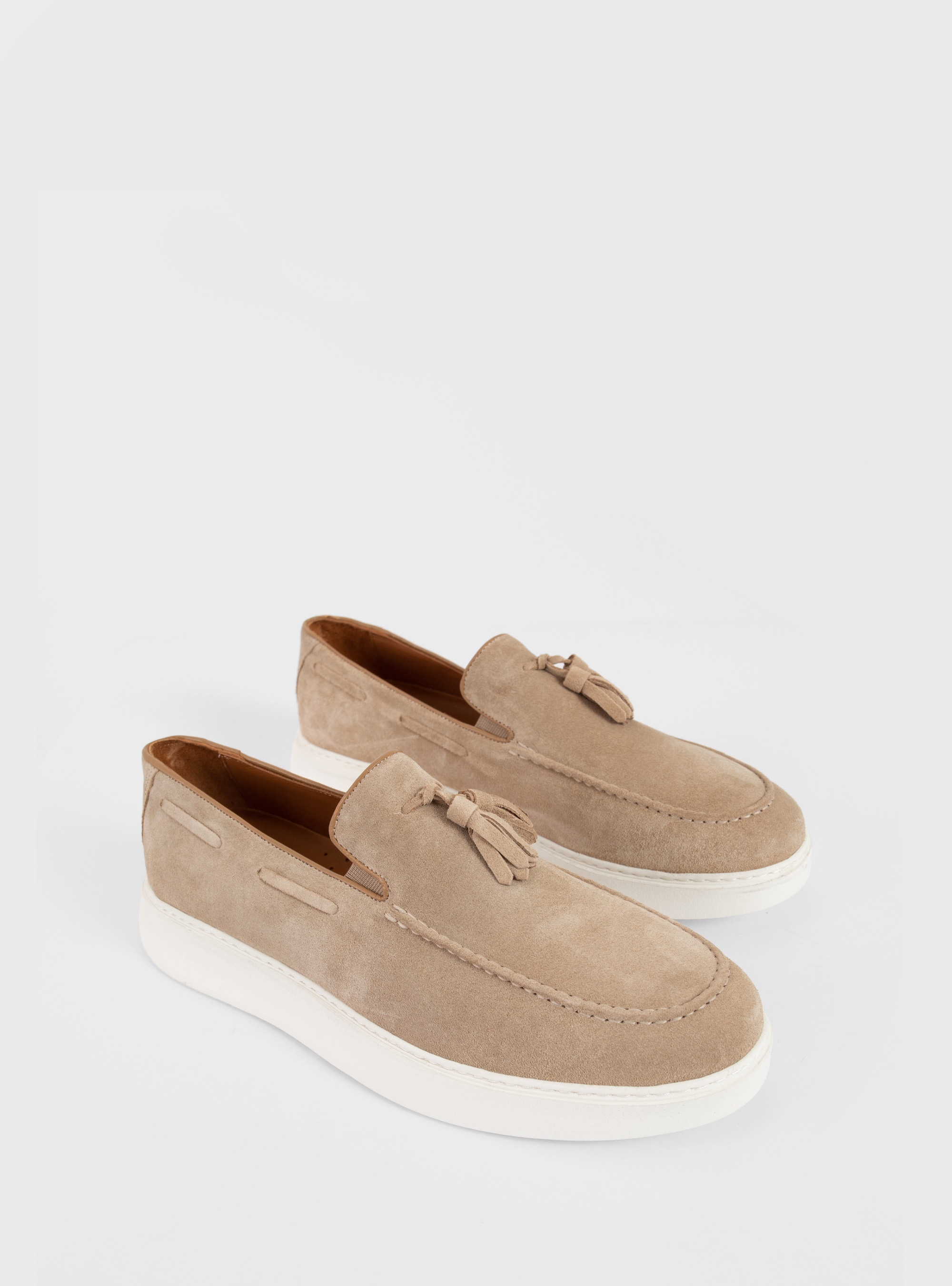 Riviera Suede Tassel Loafers - Dark Beige