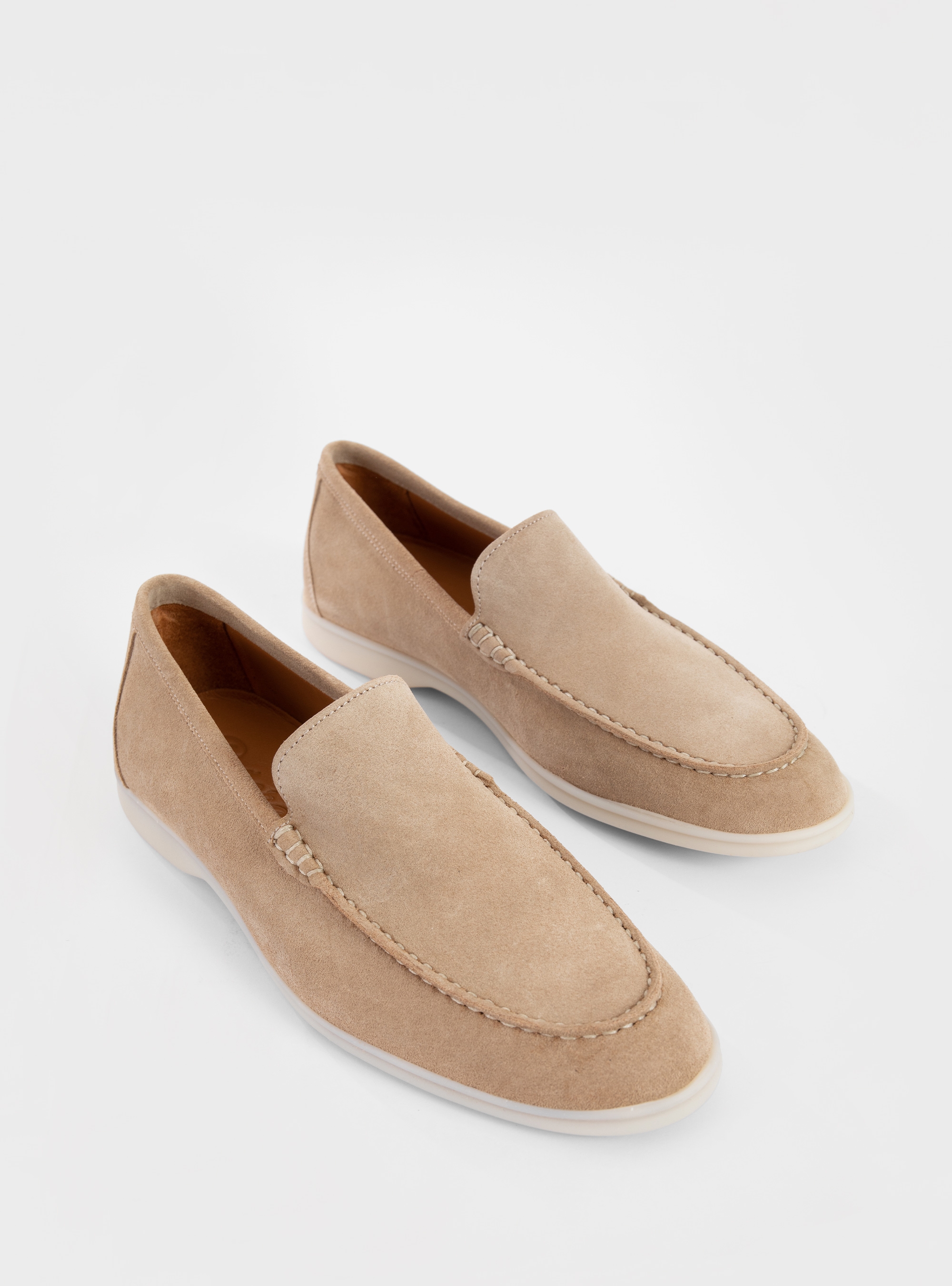 Riviera Suede Loafers - Beige