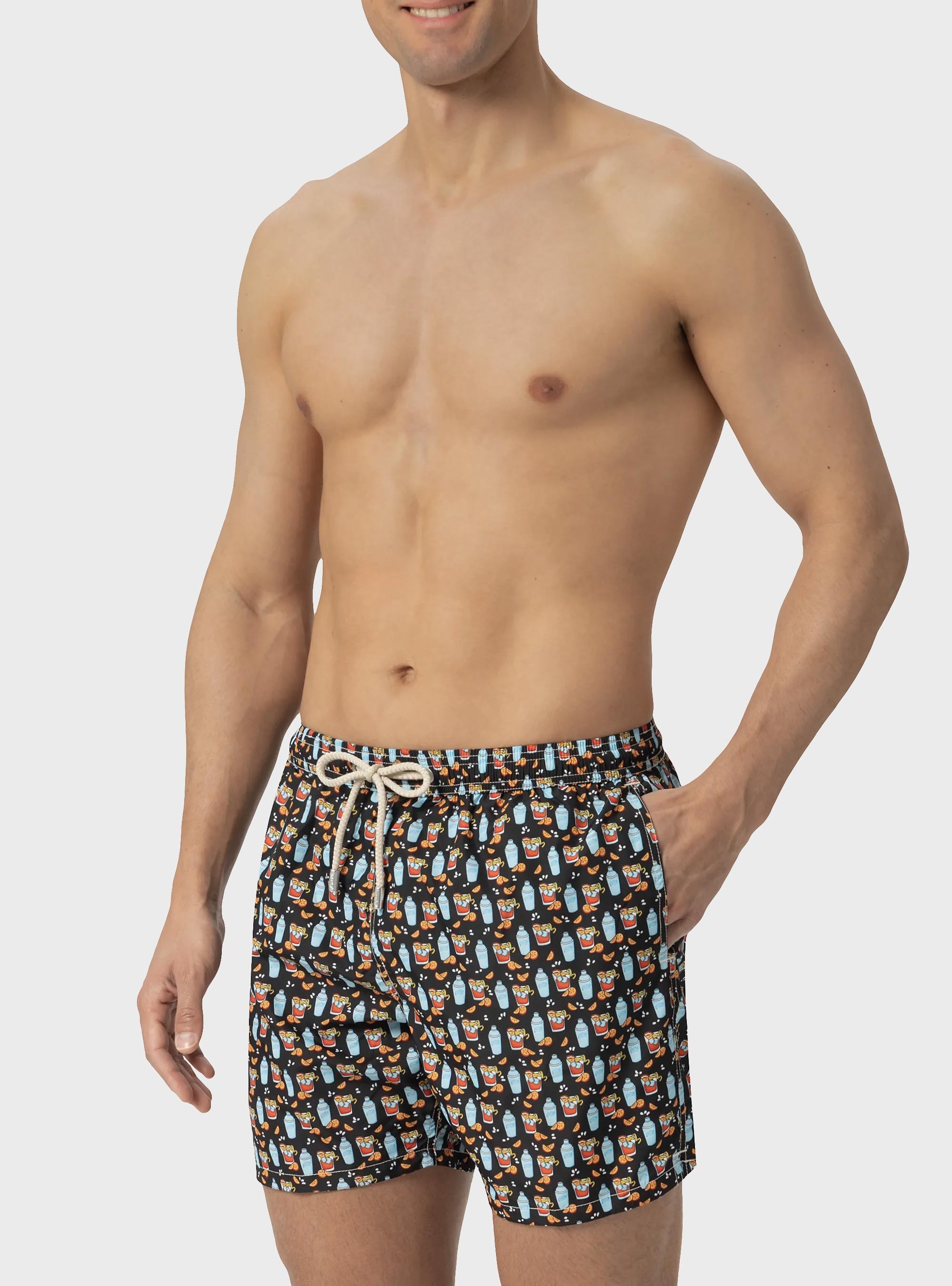 MC2 Saint Barth Lighting Micro Fantasy Swimshorts Negroni Drink 00 - Black