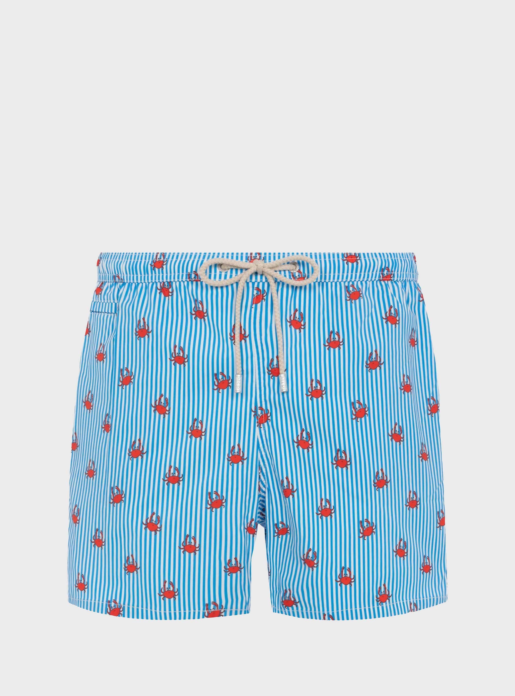 MC2 Saint Barth Lighting Micro Stretch Swimshorts Crabs Stripes S 17 - Striped Light Blue