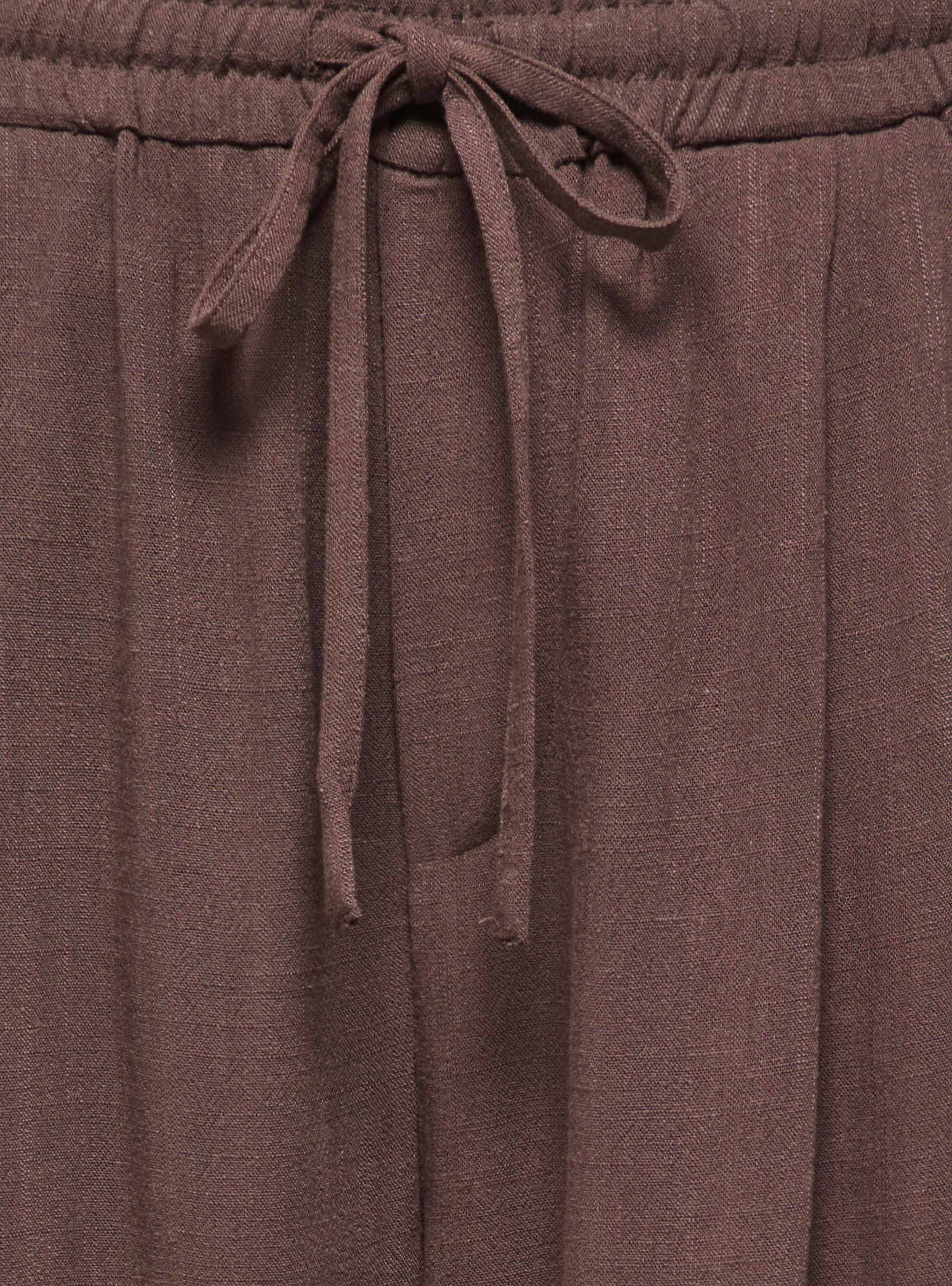 Only Siesta Mid Waist Linen Baggy Barrel Pants - Brown