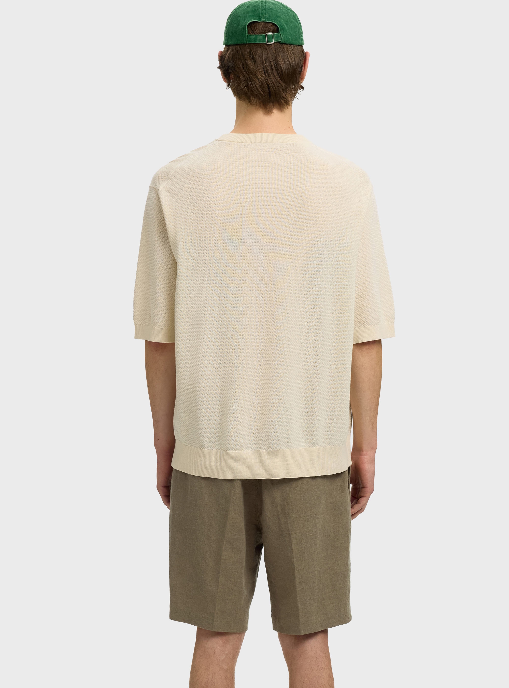 Selected Torino Relaxed Structure Crew Neck Tee - Ecru