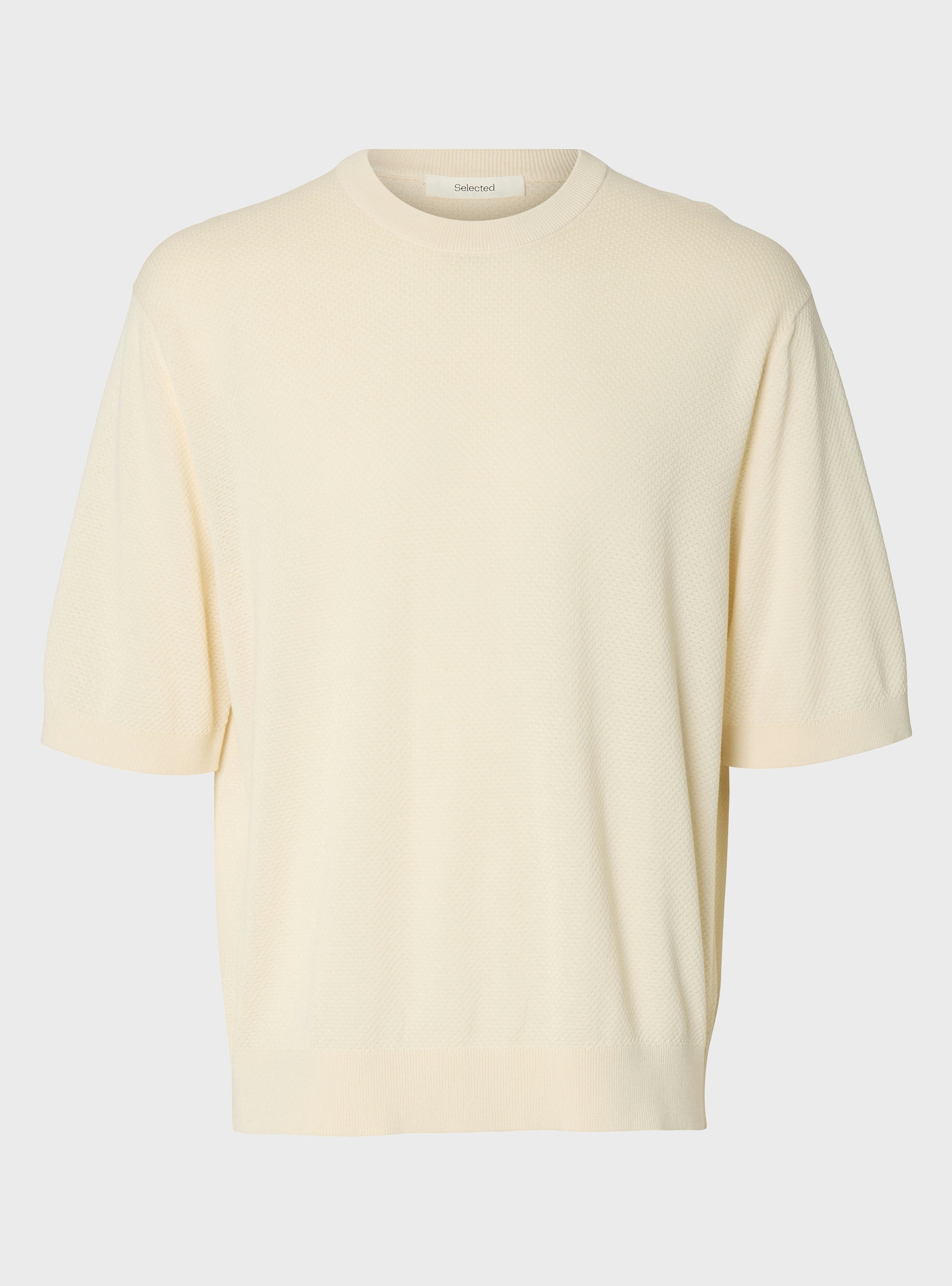 Selected Torino Relaxed Structure Crew Neck Tee - Ecru