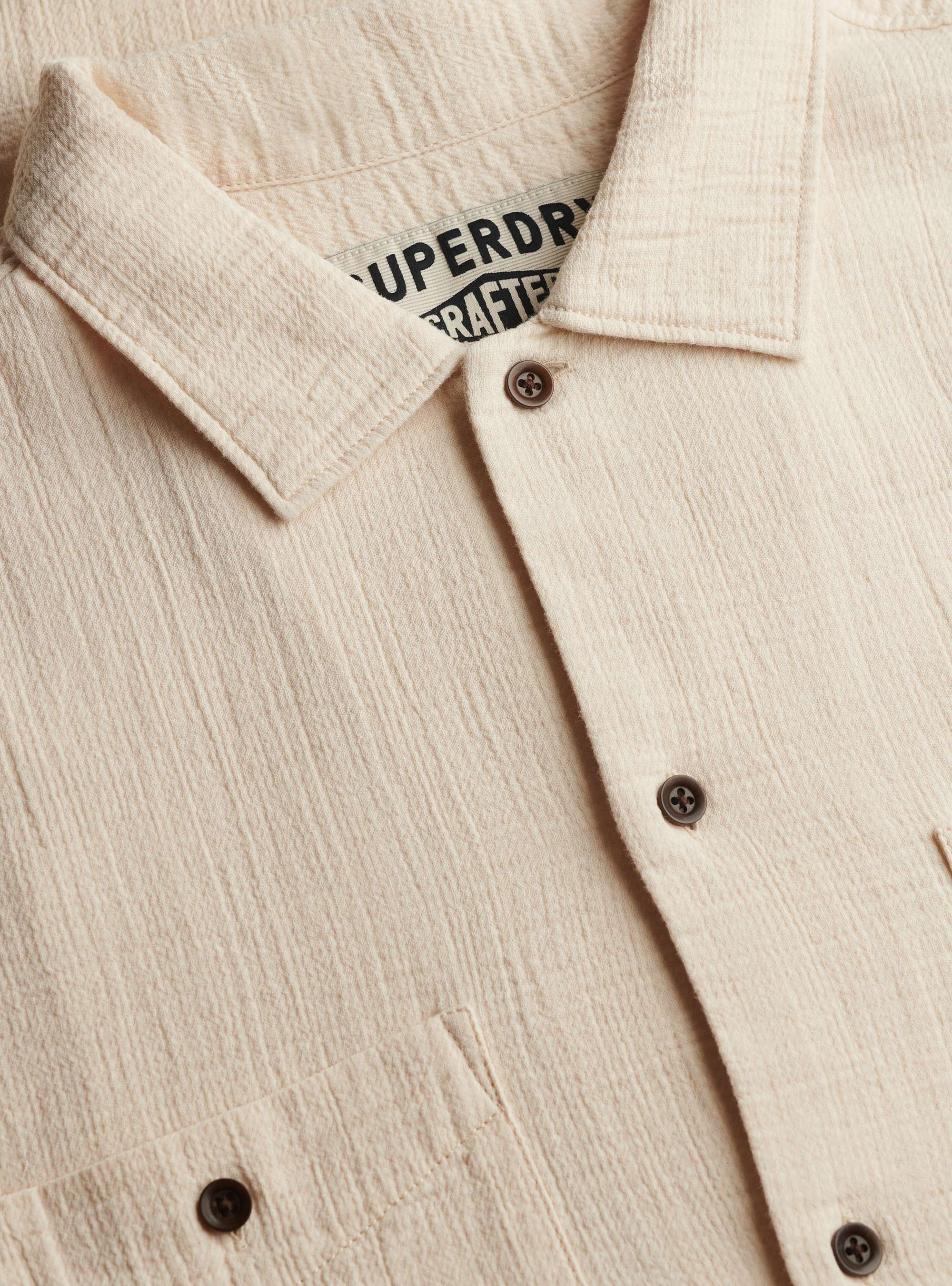 Superdry The Merchant Store - Textured Short Sleeve Shirt - Beige