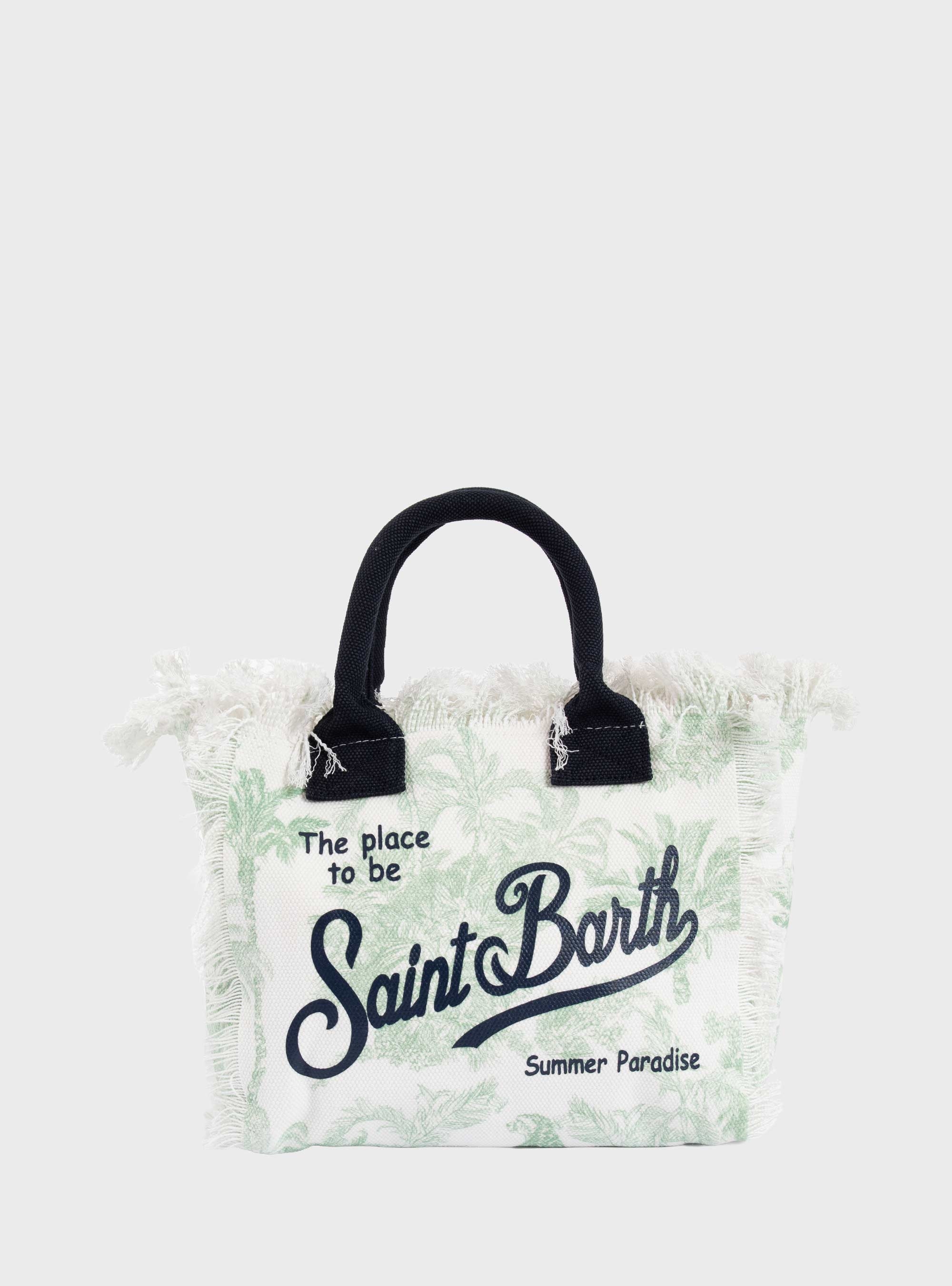 MC2 Saint Barth Canvas Colette bag with fringes - Pale Green
