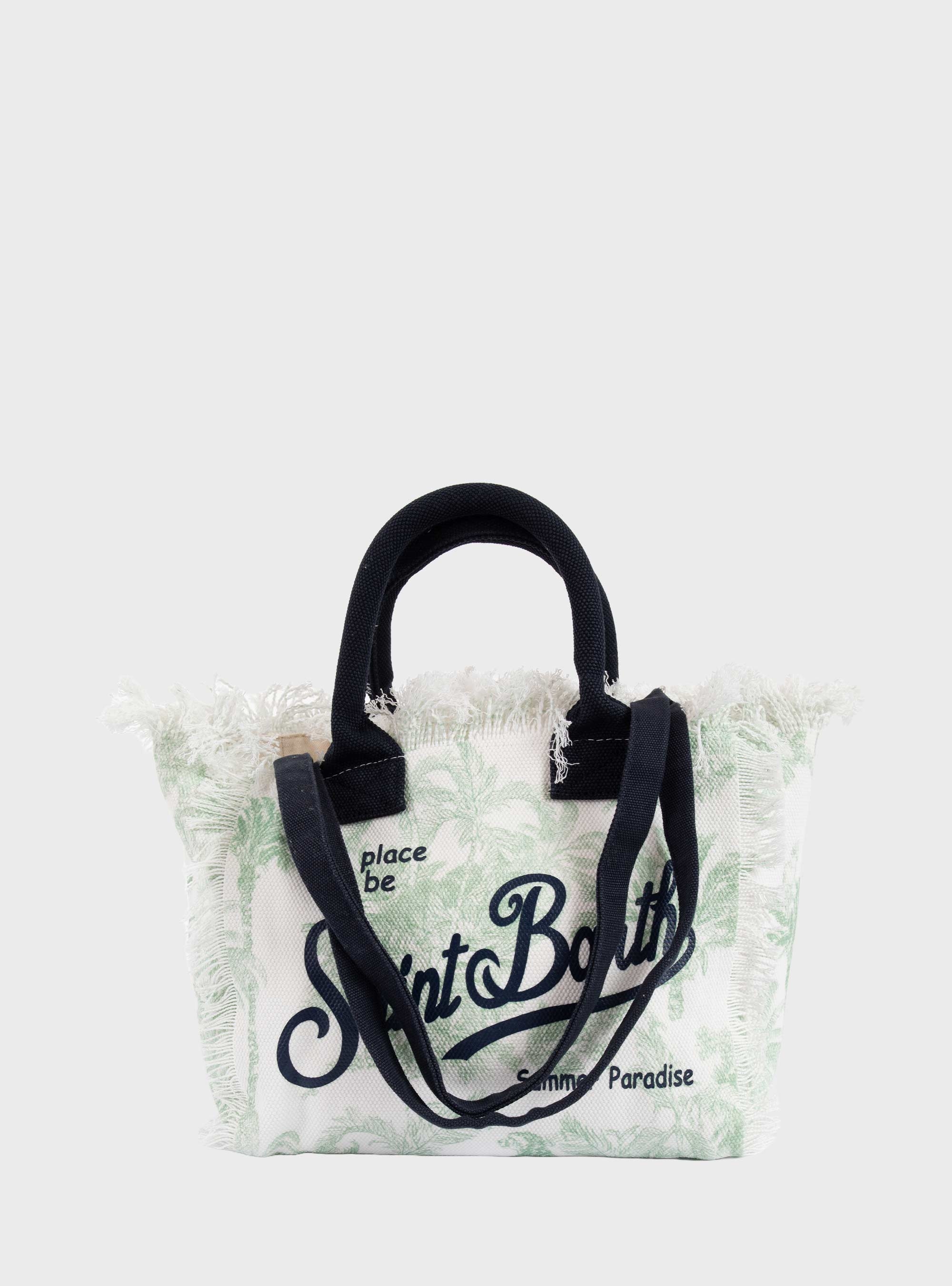 MC2 Saint Barth Canvas Colette bag with fringes - Pale Green