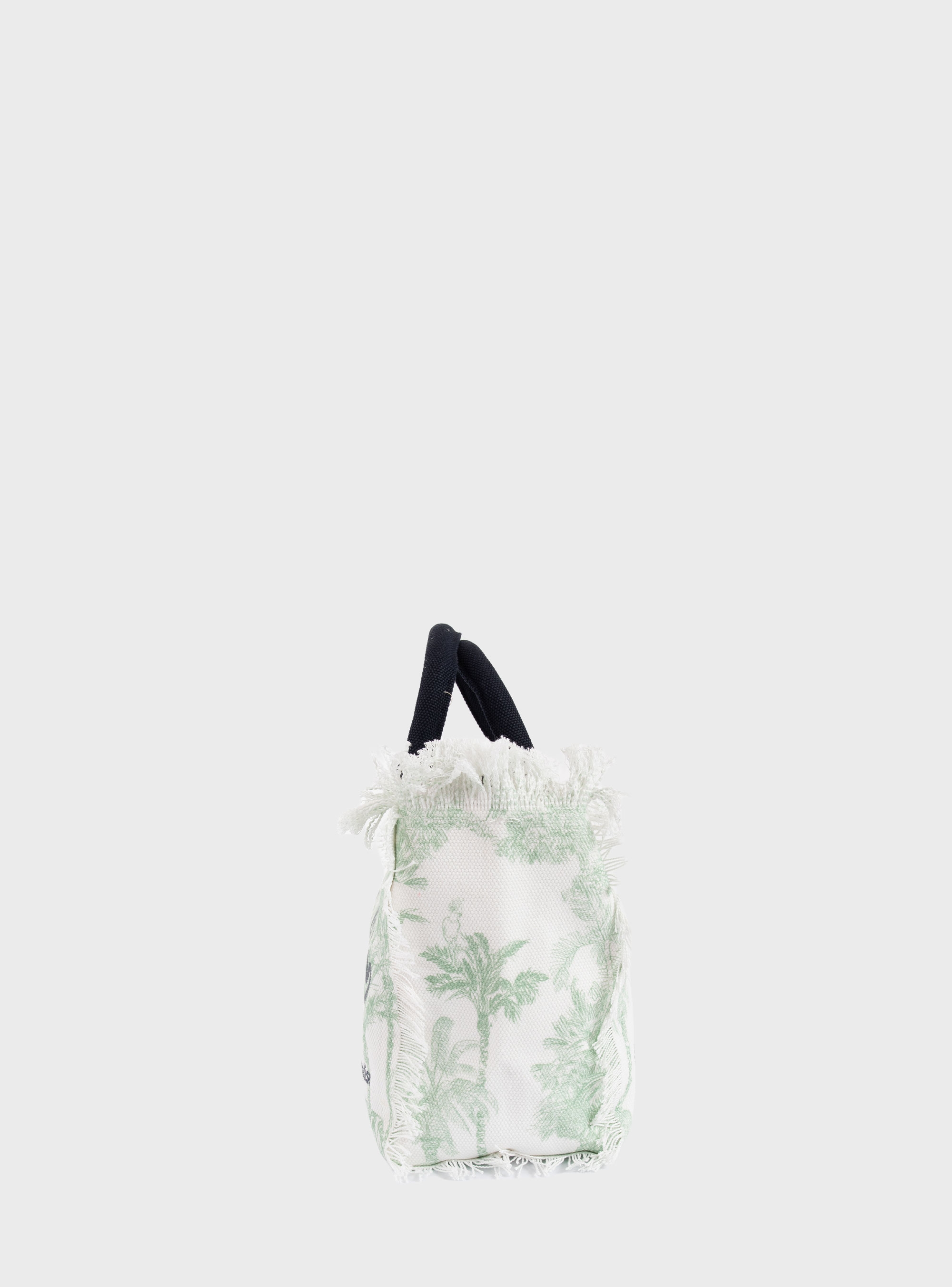 MC2 Saint Barth Canvas Colette bag with fringes - Pale Green