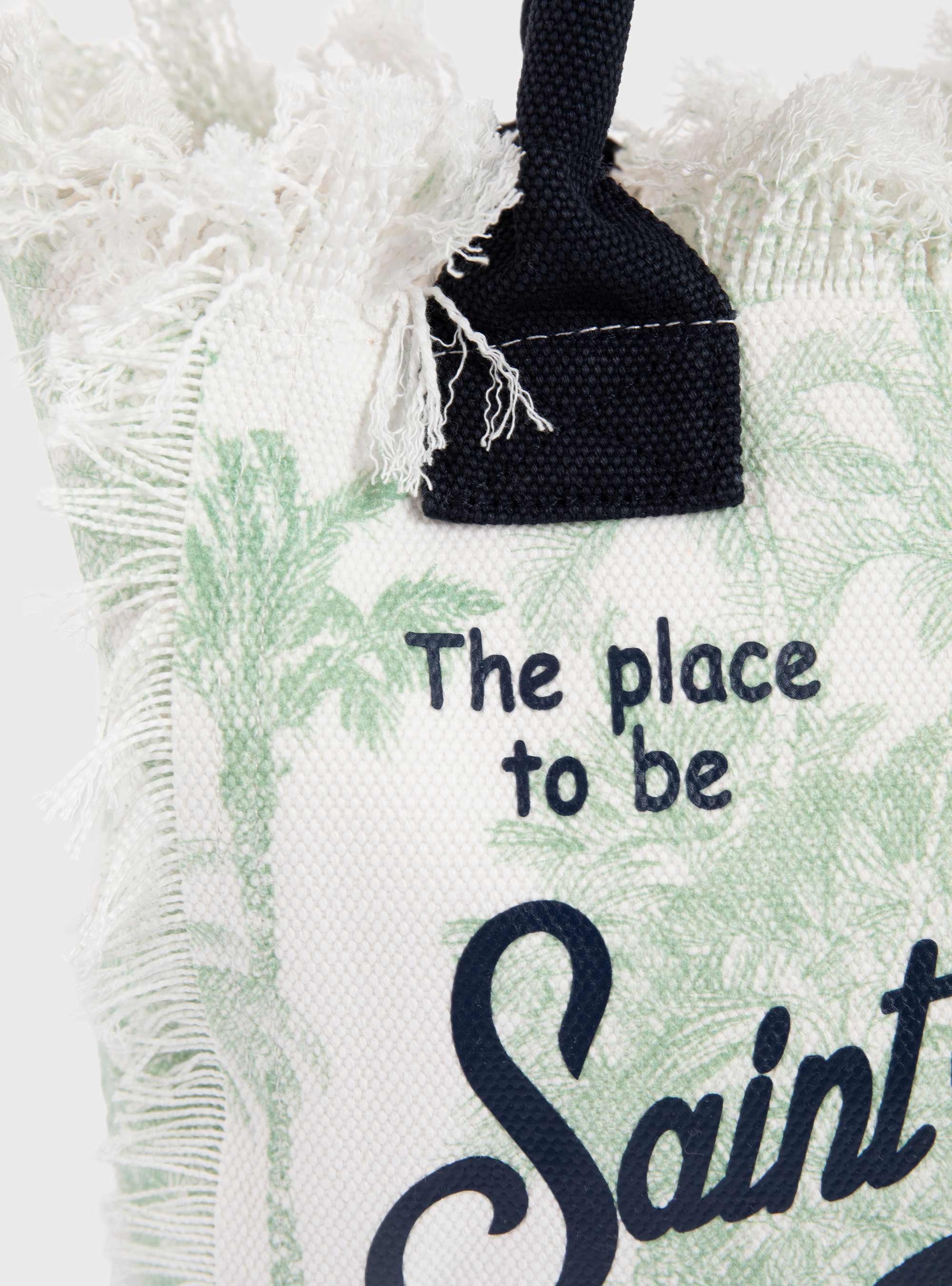 MC2 Saint Barth Canvas Colette bag with fringes - Pale Green