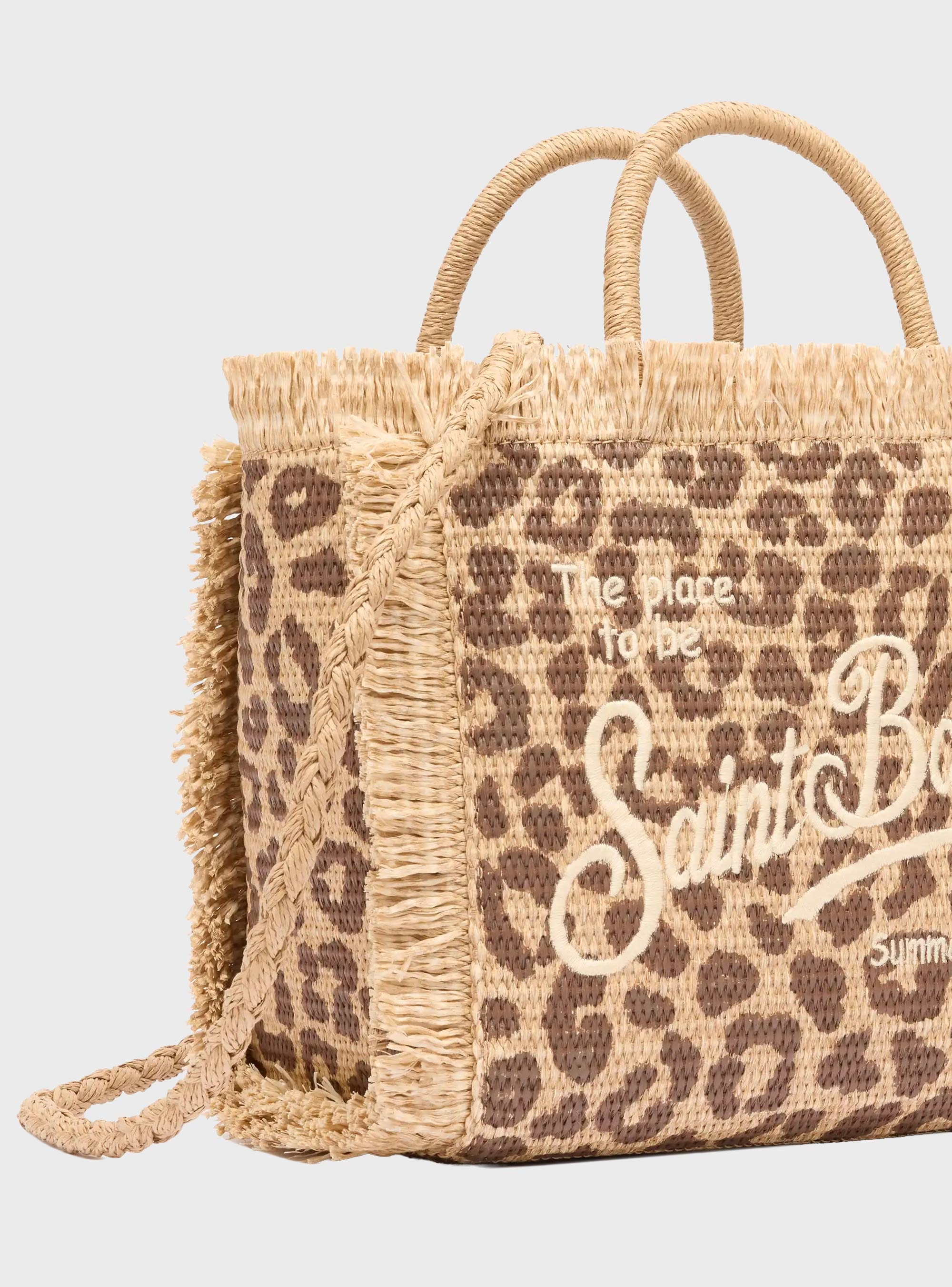 MC2 Saint Barth Colette Straw effect handbag - Leopard Print