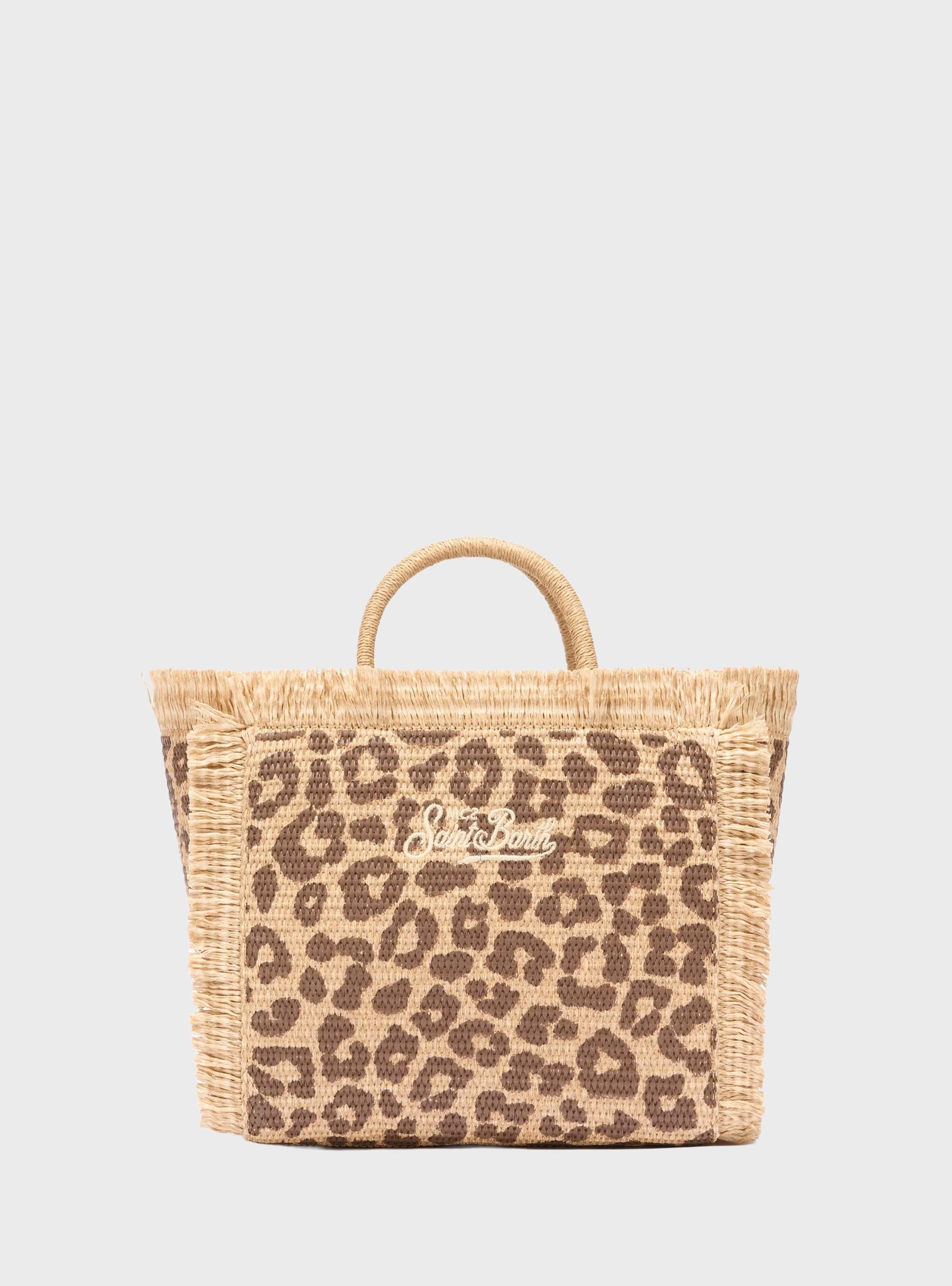 MC2 Saint Barth Colette Straw effect handbag - Leopard Print