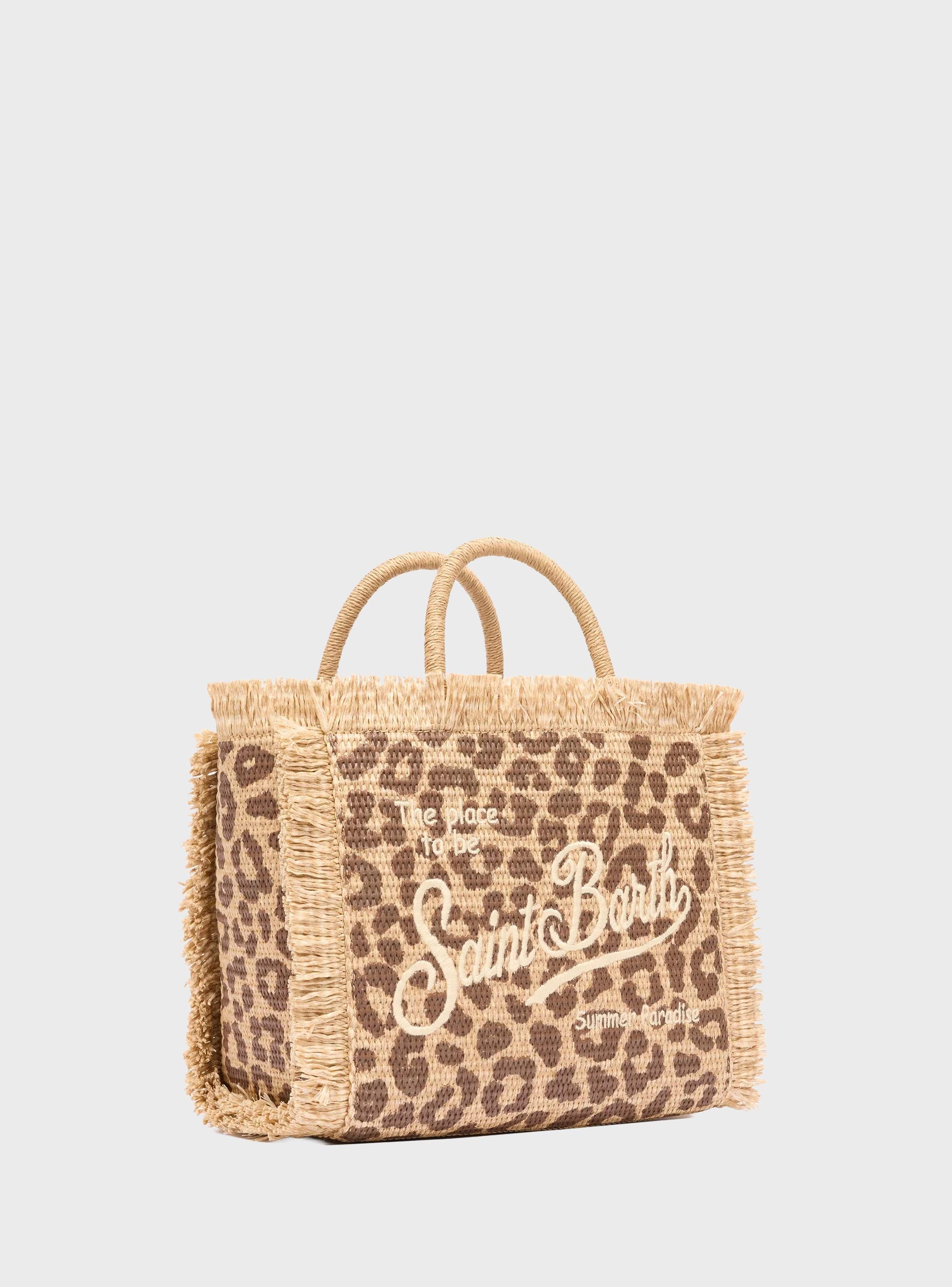 MC2 Saint Barth Colette Straw effect handbag - Leopard Print