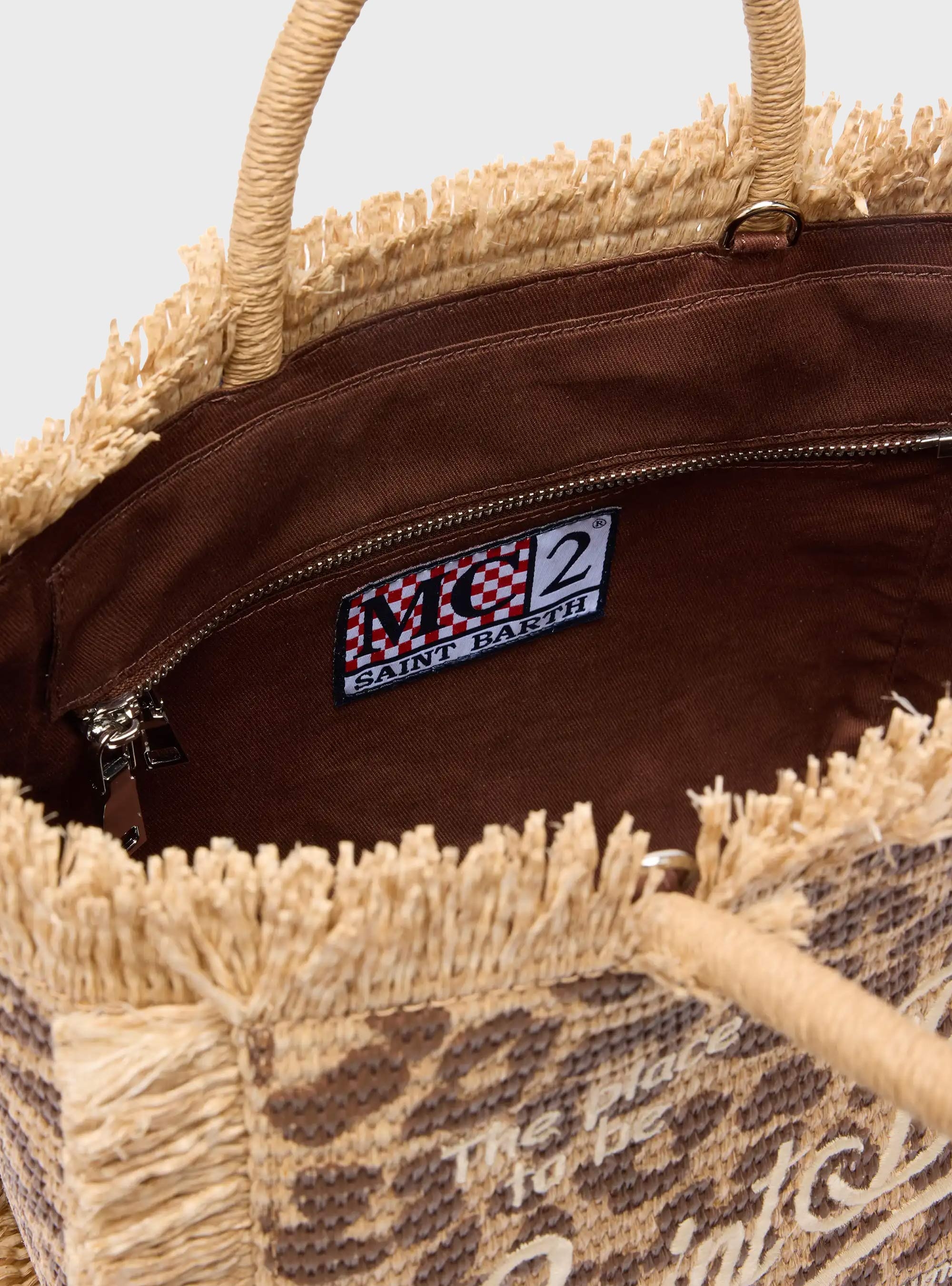 MC2 Saint Barth Colette Straw effect handbag - Leopard Print