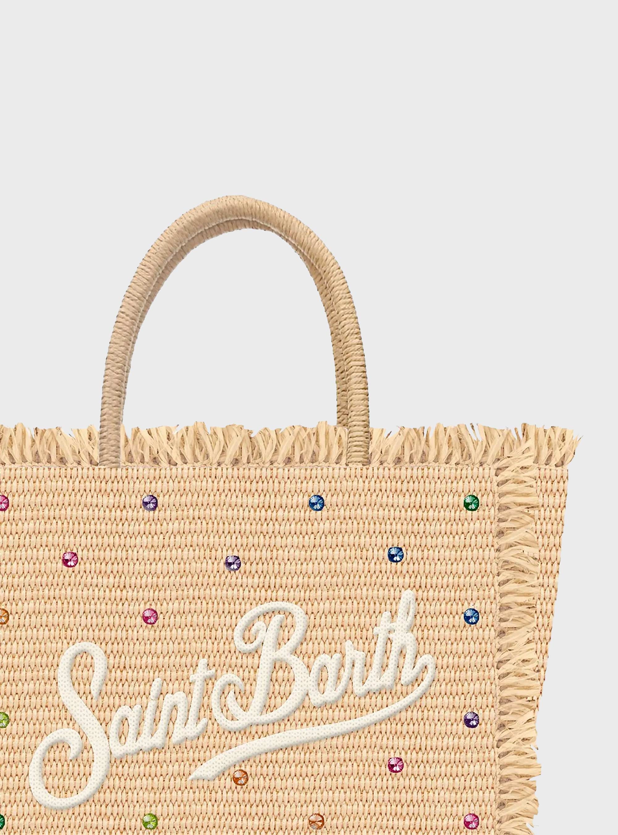 MC2 Saint Barth Mini Vanity Straw effect bag with strass embellishment - Multi Colors