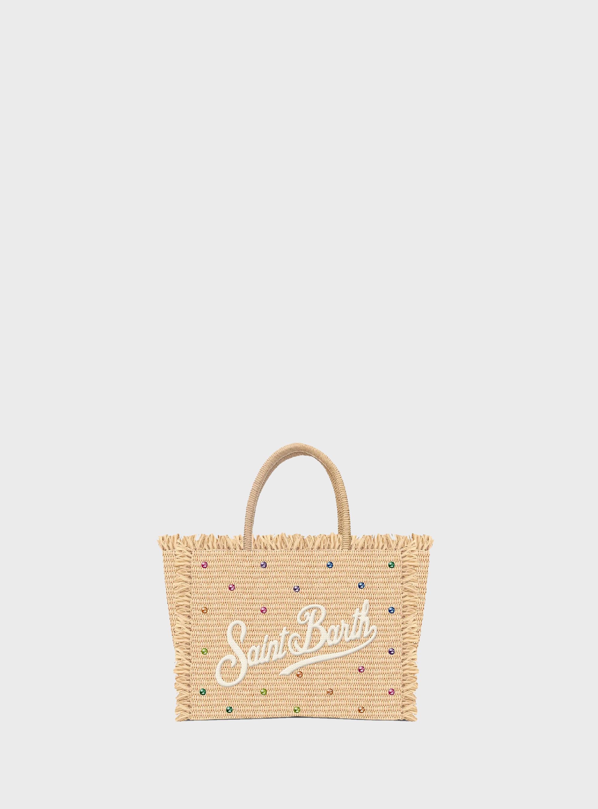 MC2 Saint Barth Mini Vanity Straw effect bag with strass embellishment - Multi Colors