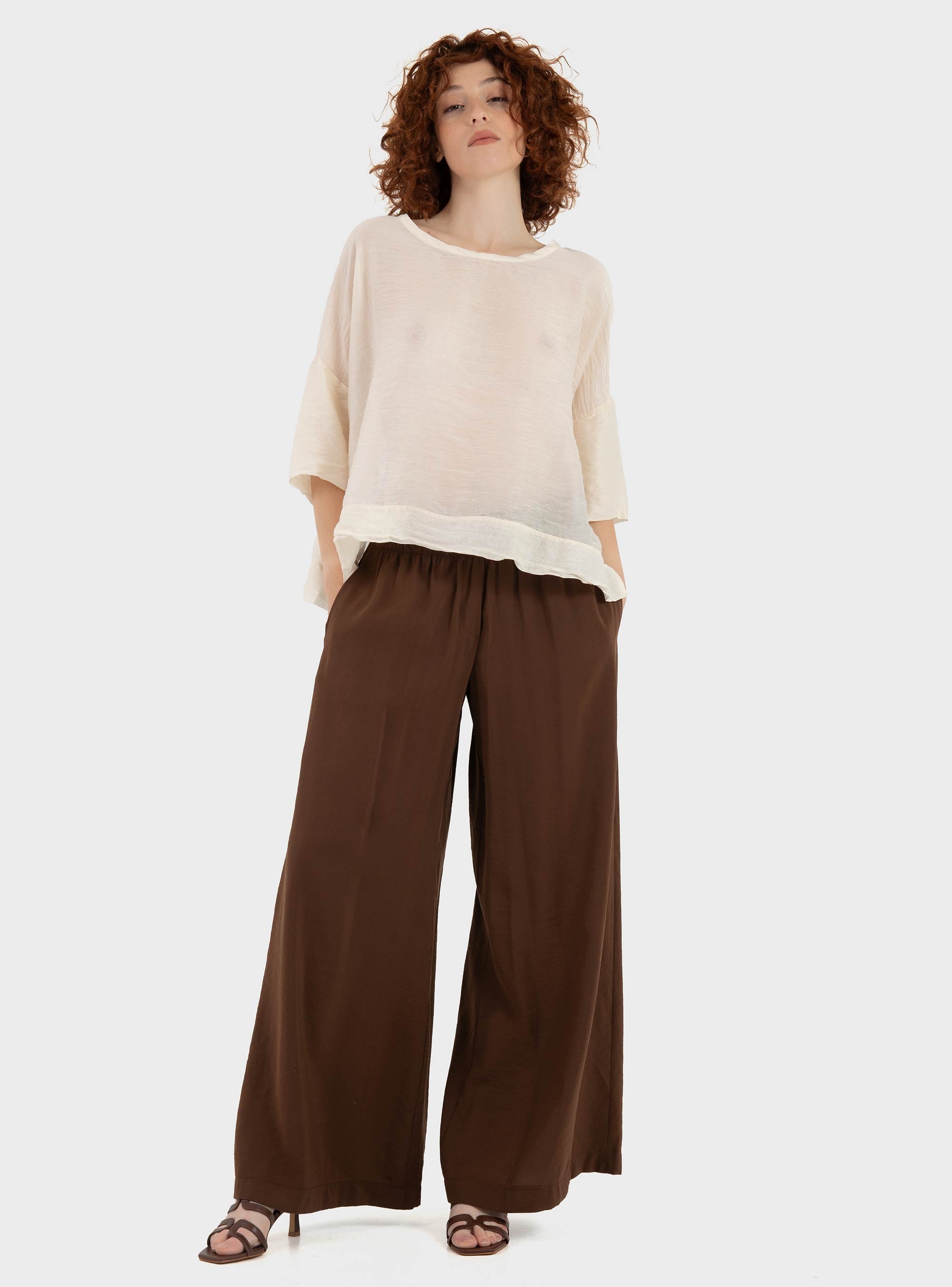 Souvenir Wide Leg Trousers - Brown