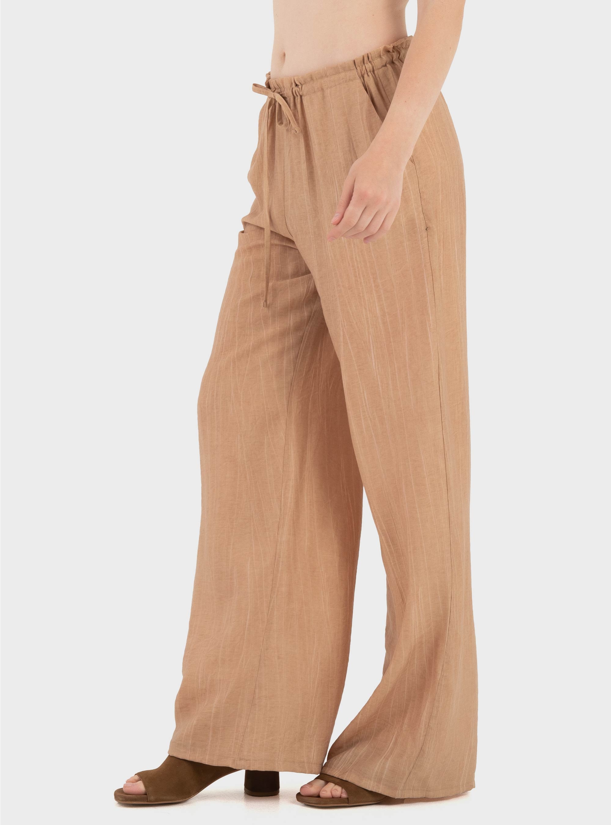 Black & Black  Relaxed Trousers - Light Brown