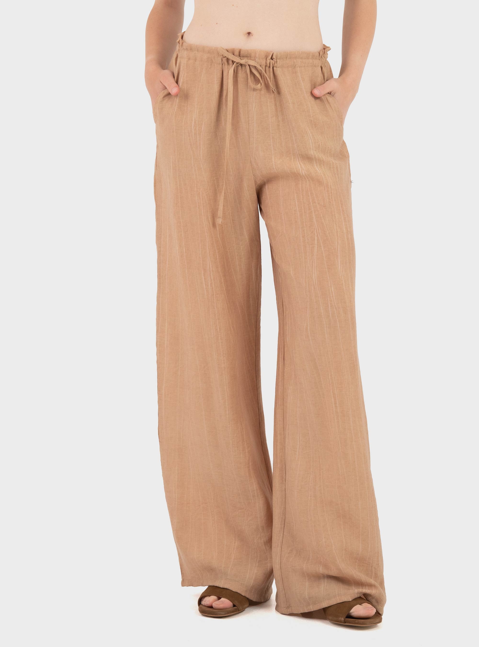 Black & Black  Relaxed Trousers - Light Brown