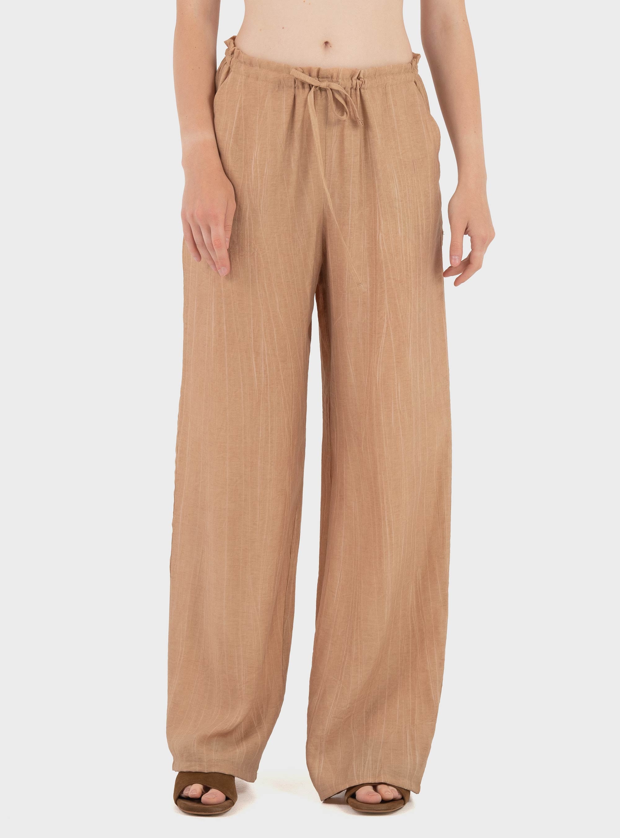 Black & Black  Relaxed Trousers - Light Brown