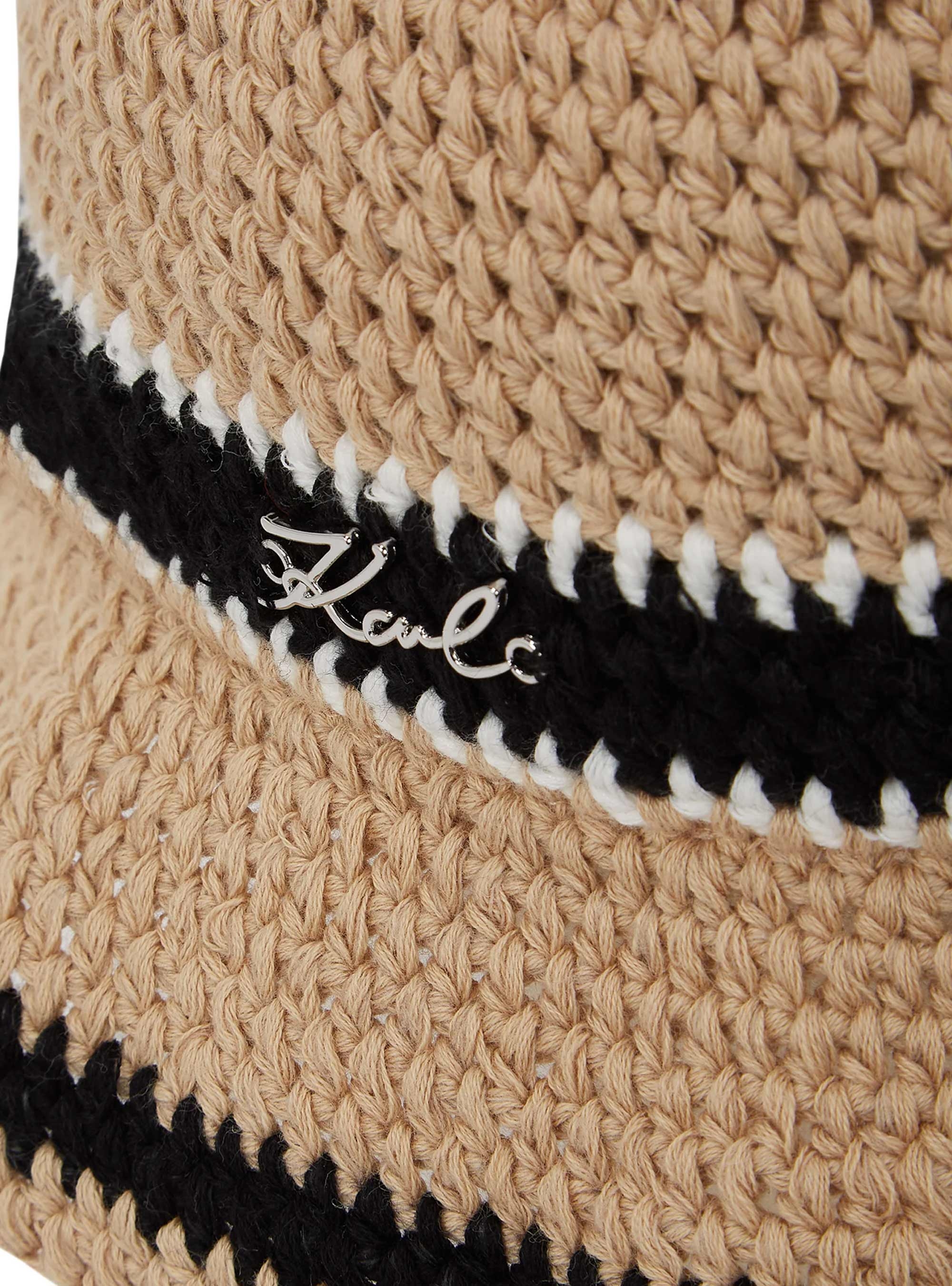 Karl Lagerfeld K/Signature Crochet Cloche - Beige