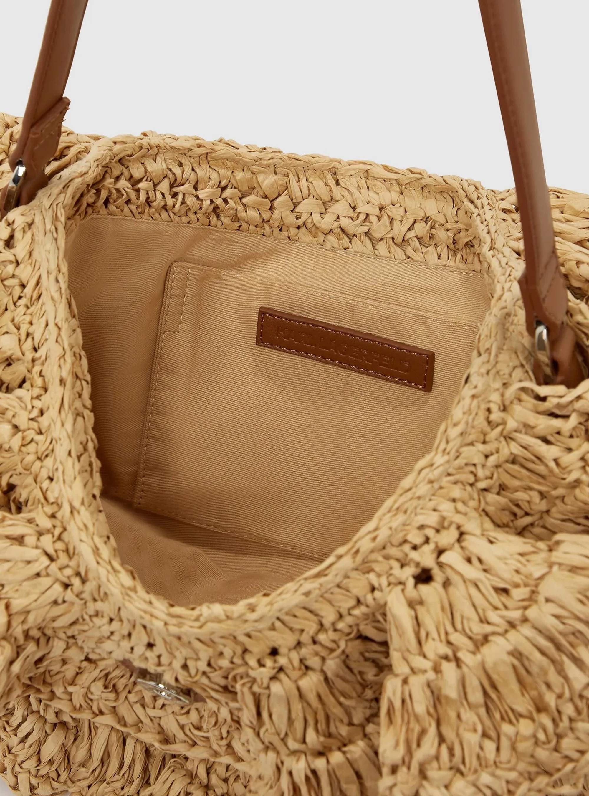 Karl Lagerfeld K/Signature Ruffle Shoulder Bag - Tan