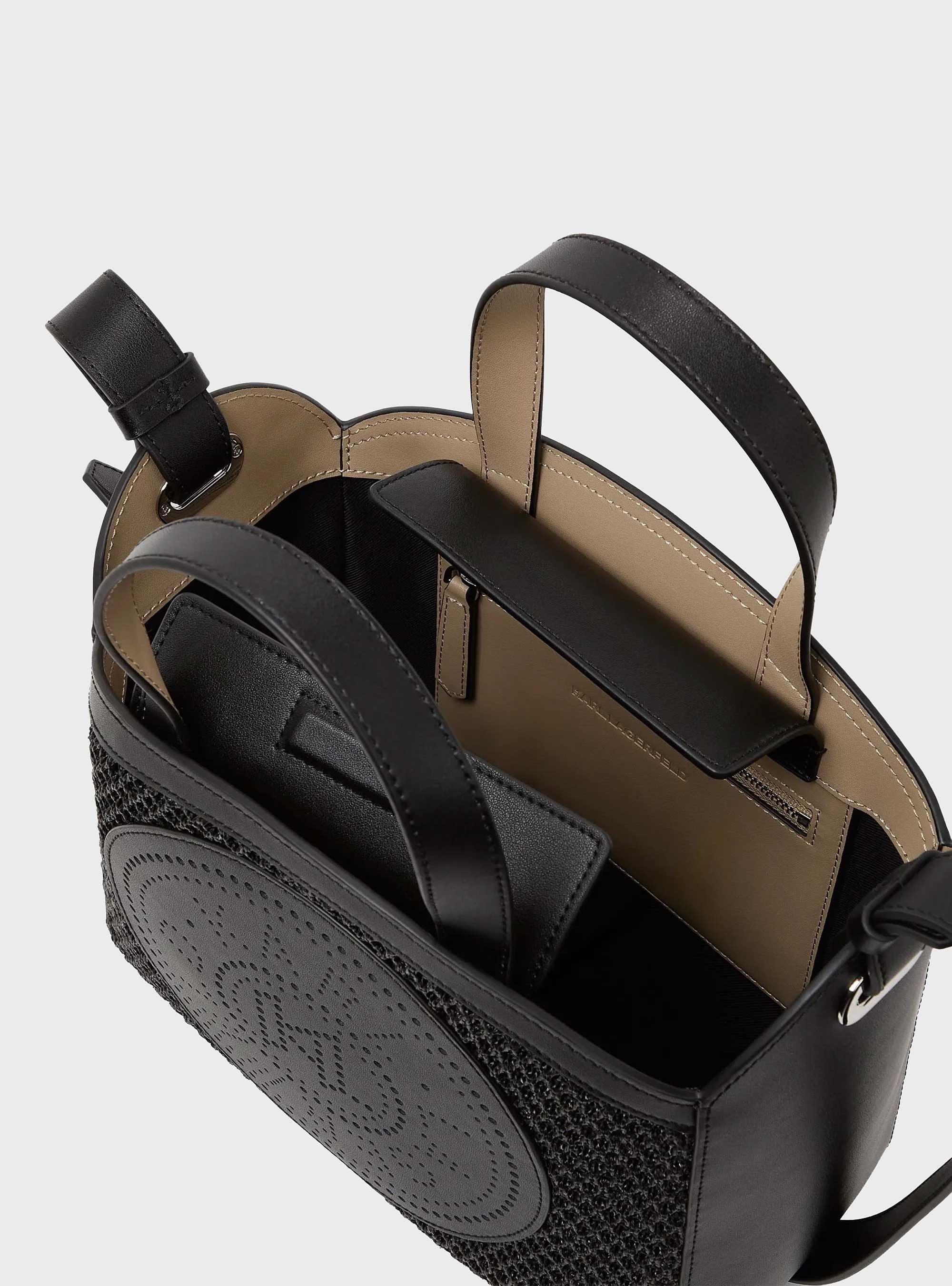 Karl Lagerfeld K/Circle Small Mesh Tote Bag - Black
