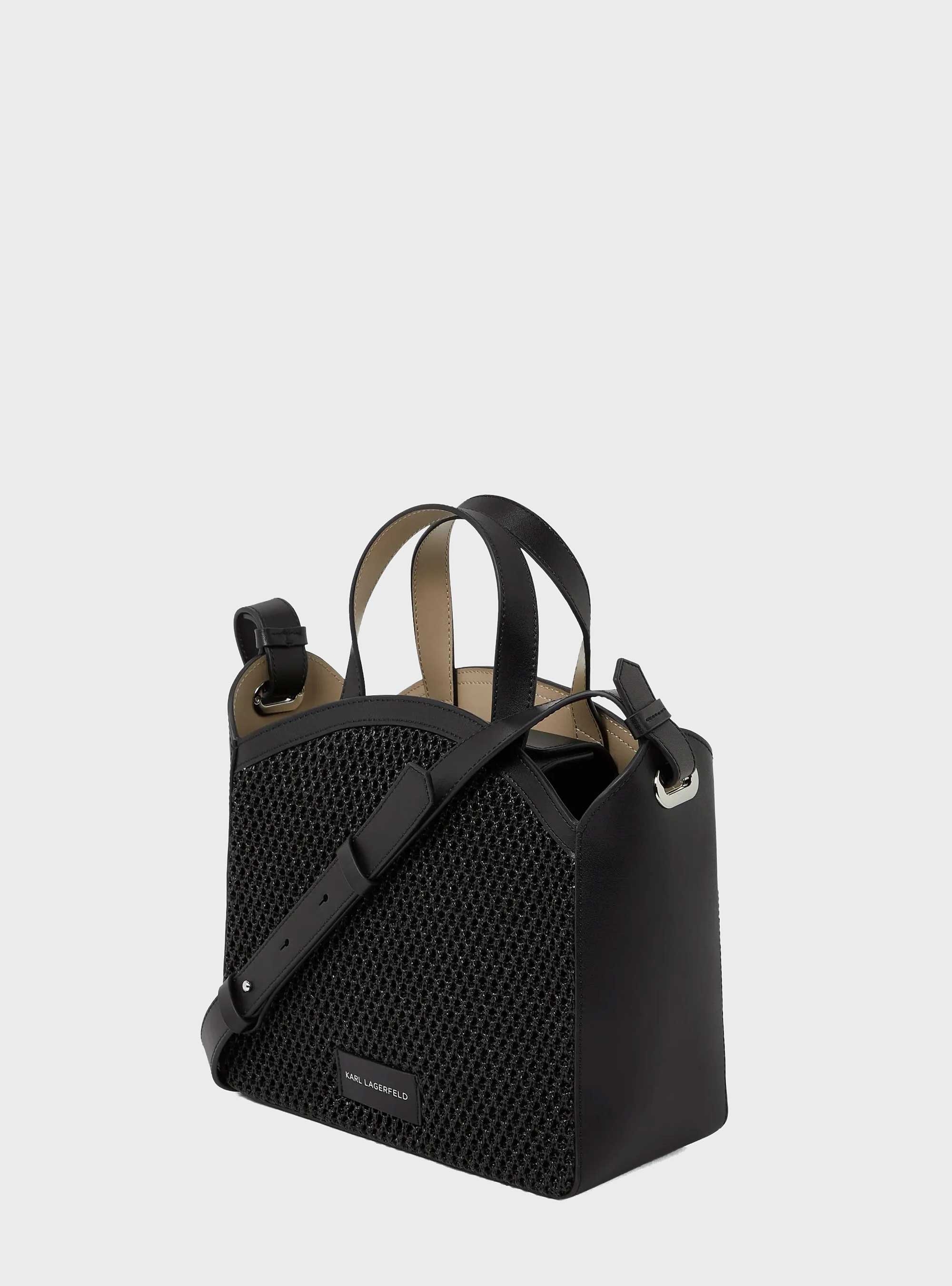 Karl Lagerfeld K/Circle Small Mesh Tote Bag - Black