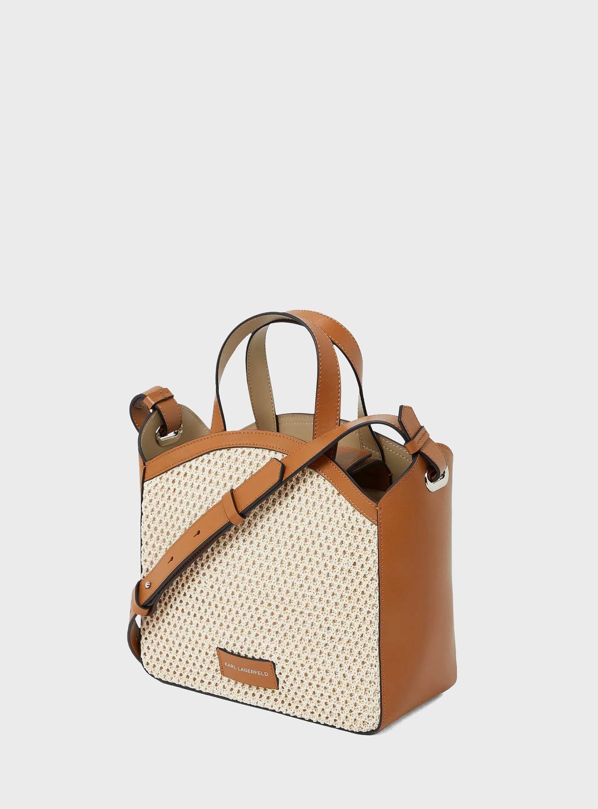 Karl Lagerfeld K/Circle Small Mesh Tote Bag - Tan