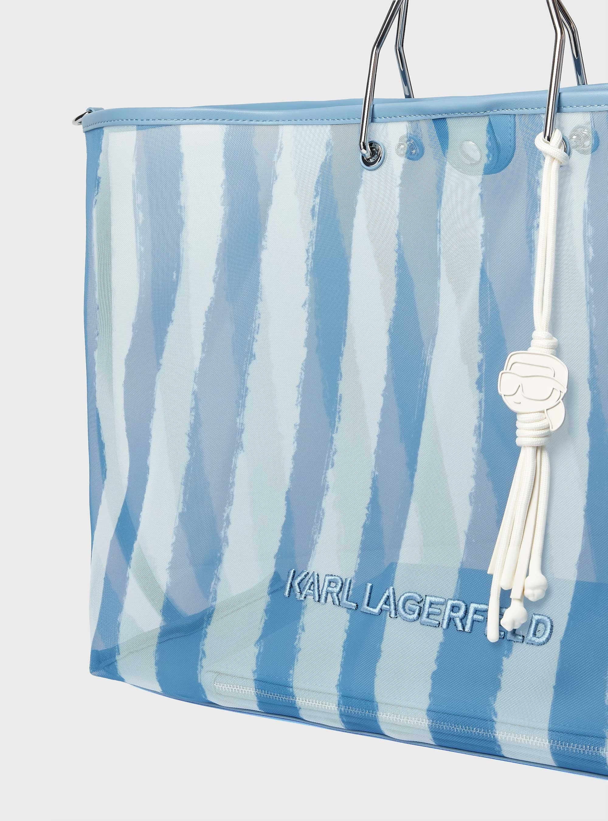 Karl Lagerfeld Ikon Mesh Xxl Tote - Striped Blue