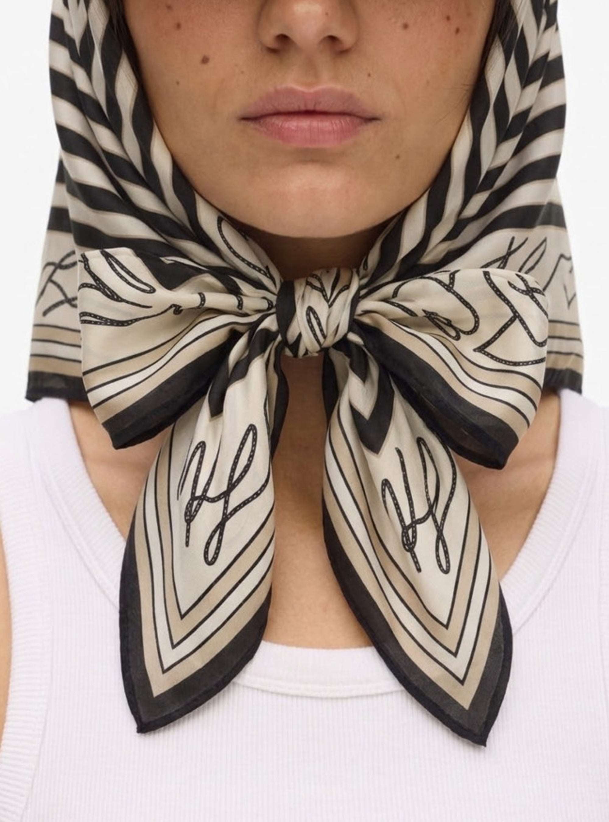 Karl Lagerfeld K/Autograph Scarf Cap - Black