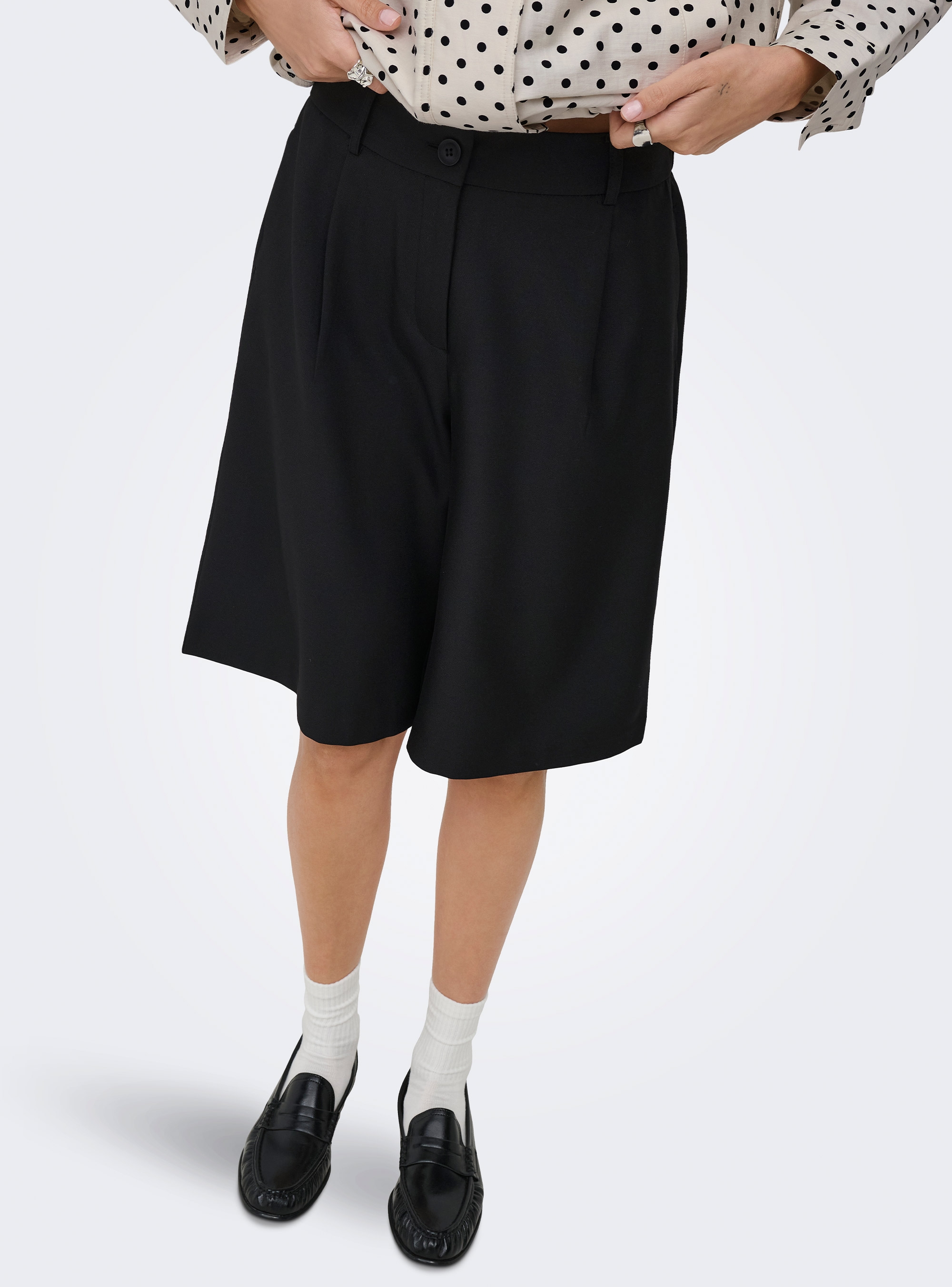 Only Linda High Waist Long Shorts - Black
