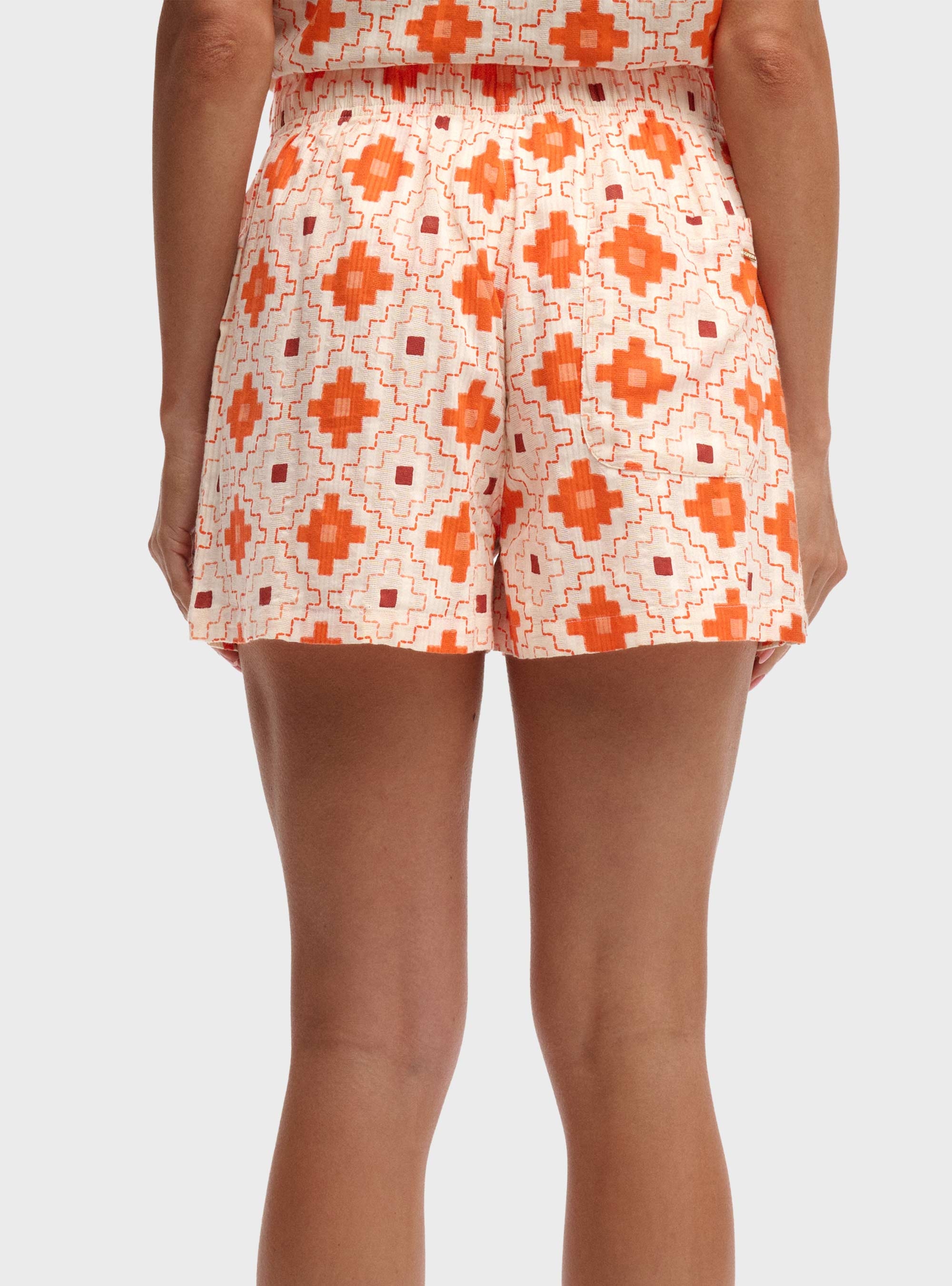Superdry Cotton Printed Beach Shorts - Orange