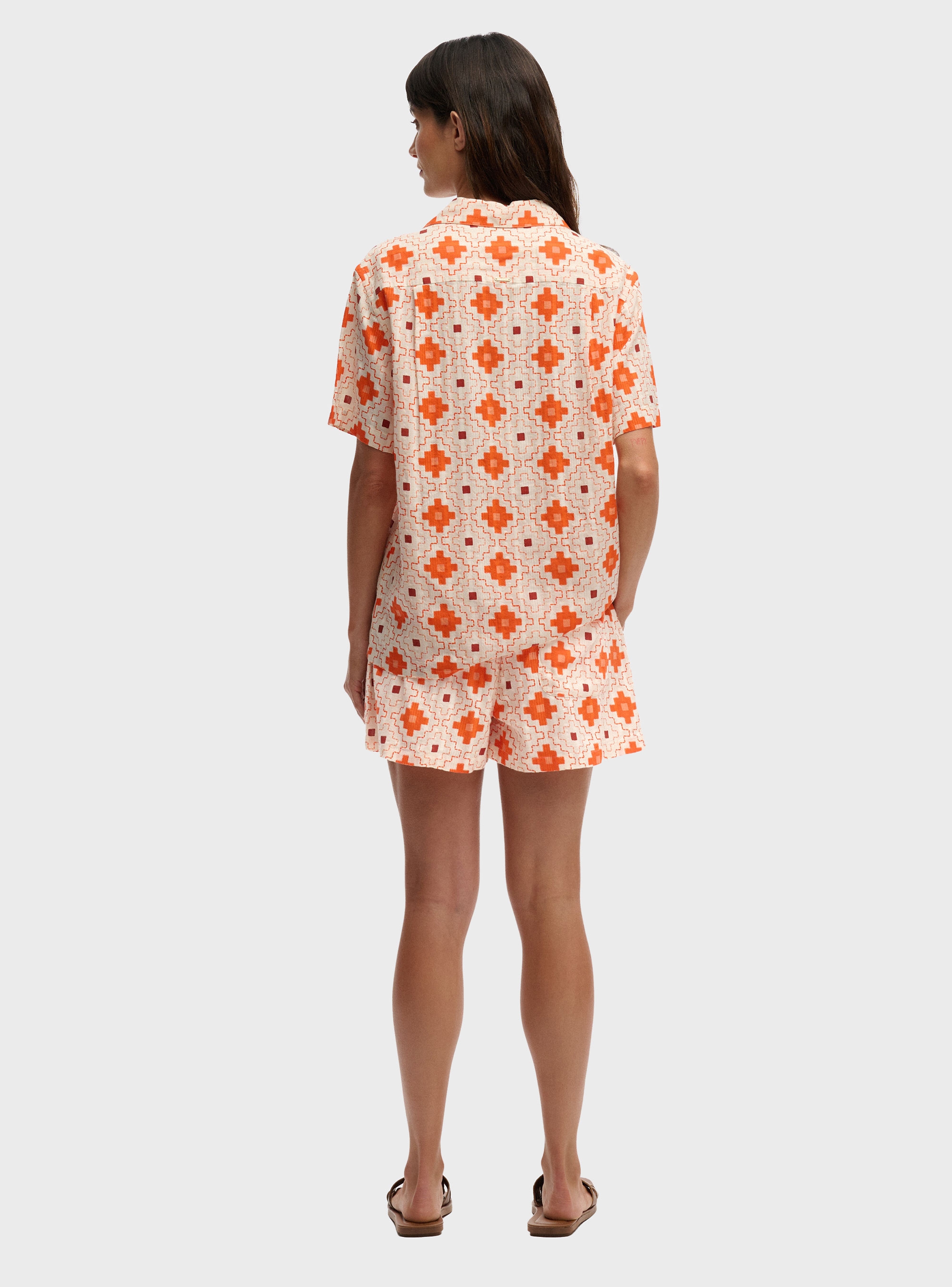 Superdry Cotton Printed Beach Shorts - Orange